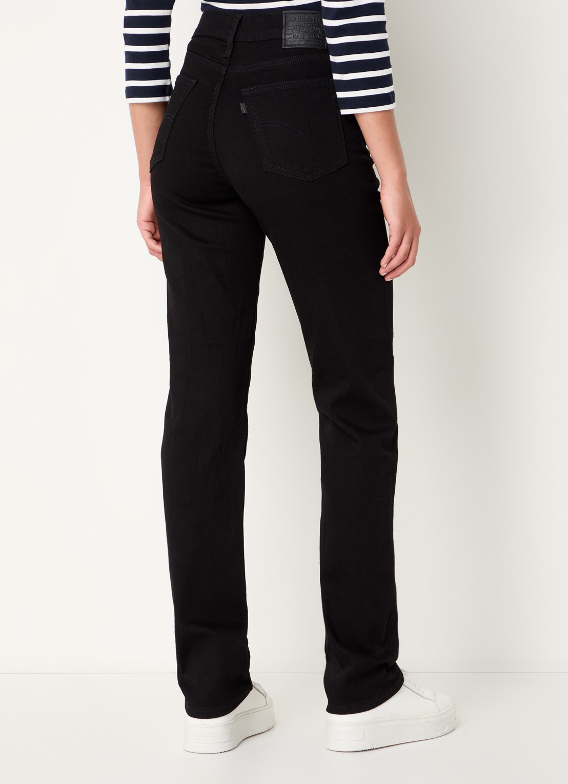 Levi's 724 high waist slim fit jeans met gekleurde wassing - achterkant 5 zwart