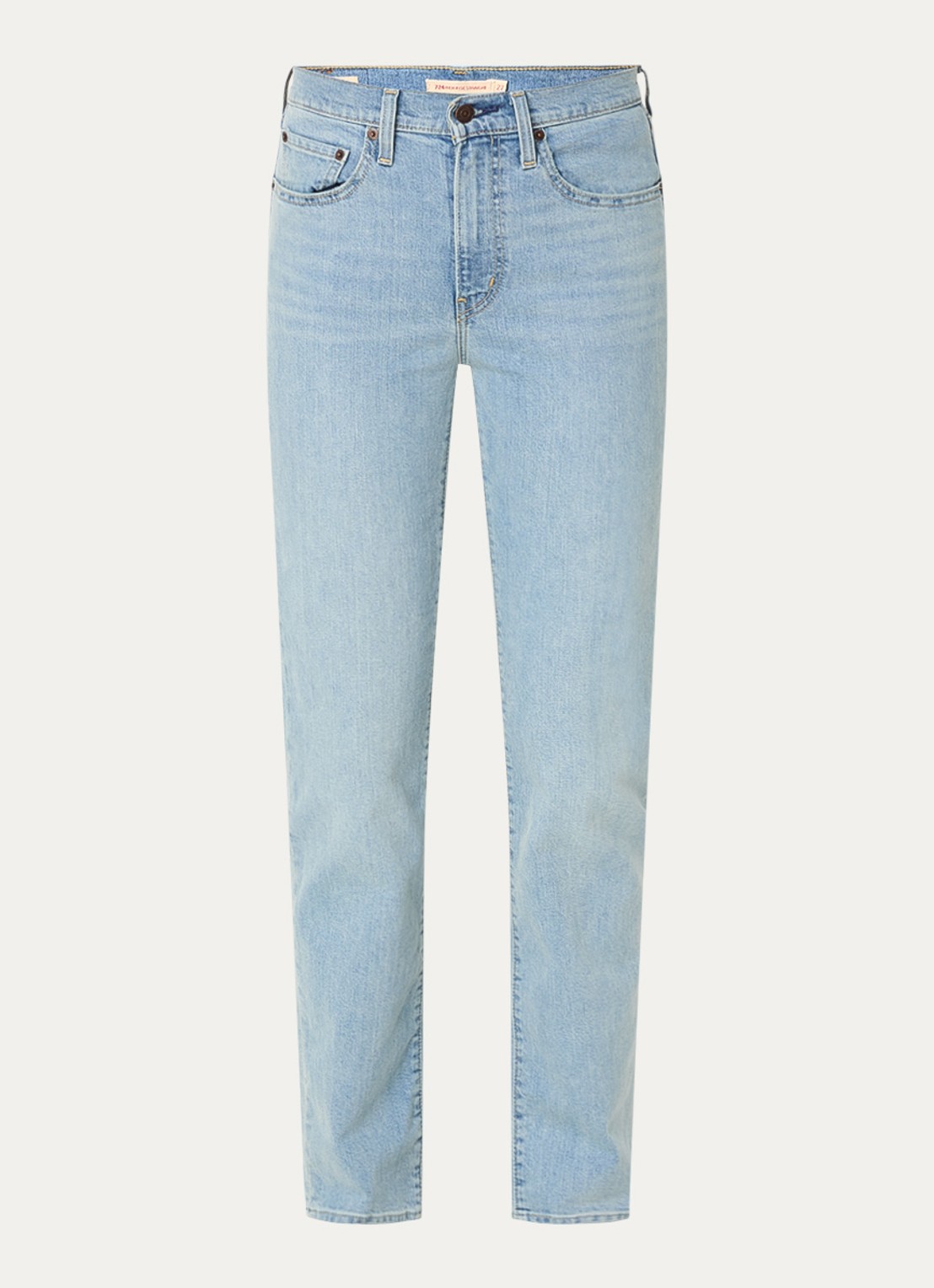 Levi's 724 high waist straight leg jeans met lichte wassing - voorkant 4 indigo
