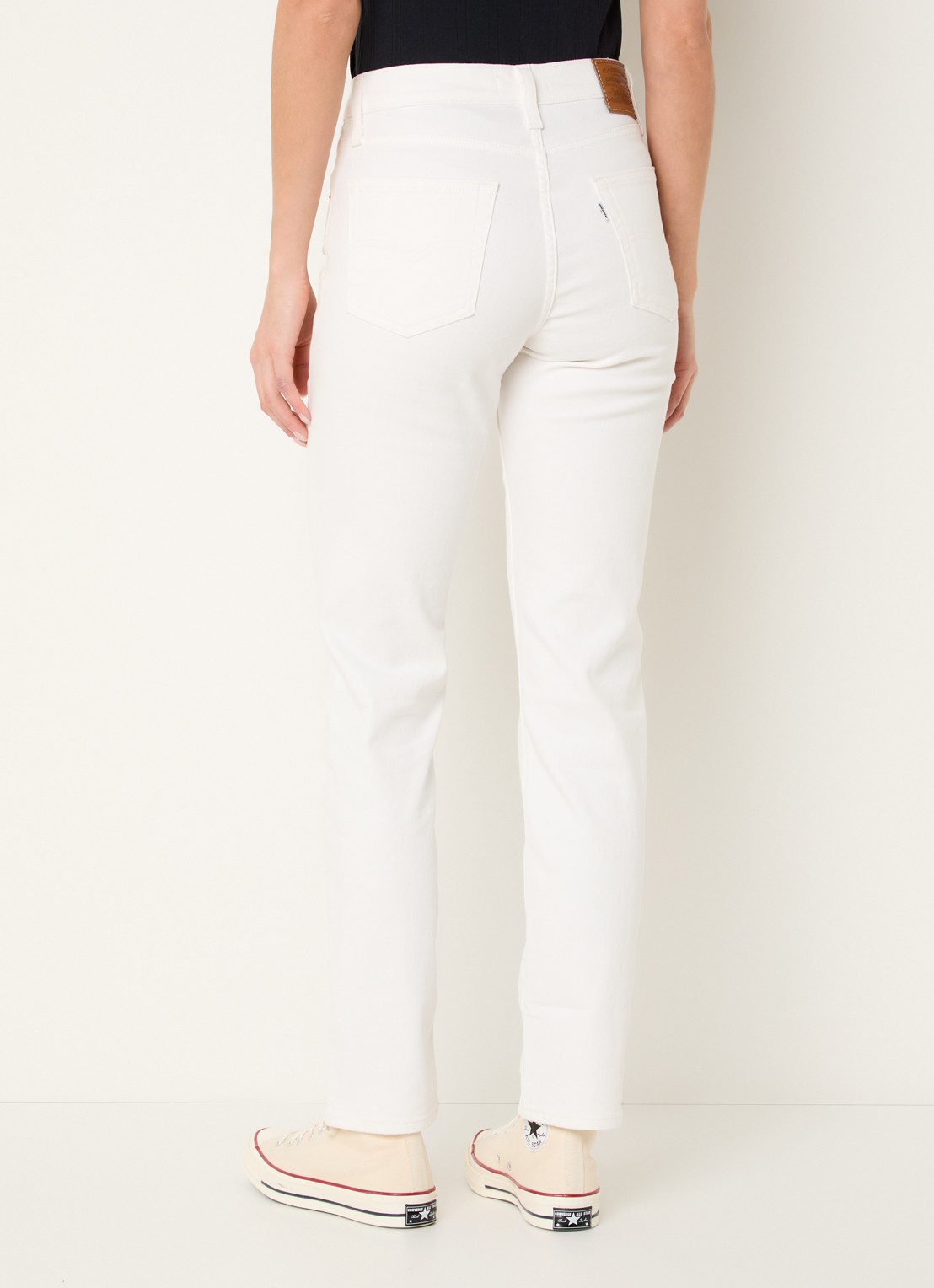 Levi's 724 Mid waist slim fit jeans met gekleurde wassing - achterkant wit