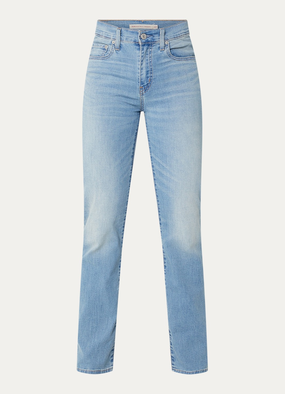 Levi's 724 mid waist slim fit jeans met lichte wassing - voorkant 3 indigo