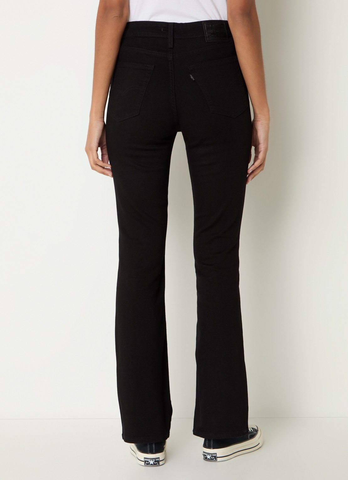 Levi's 725 high waist bootcut jeans met gekleurde wassing - achterkant zwart