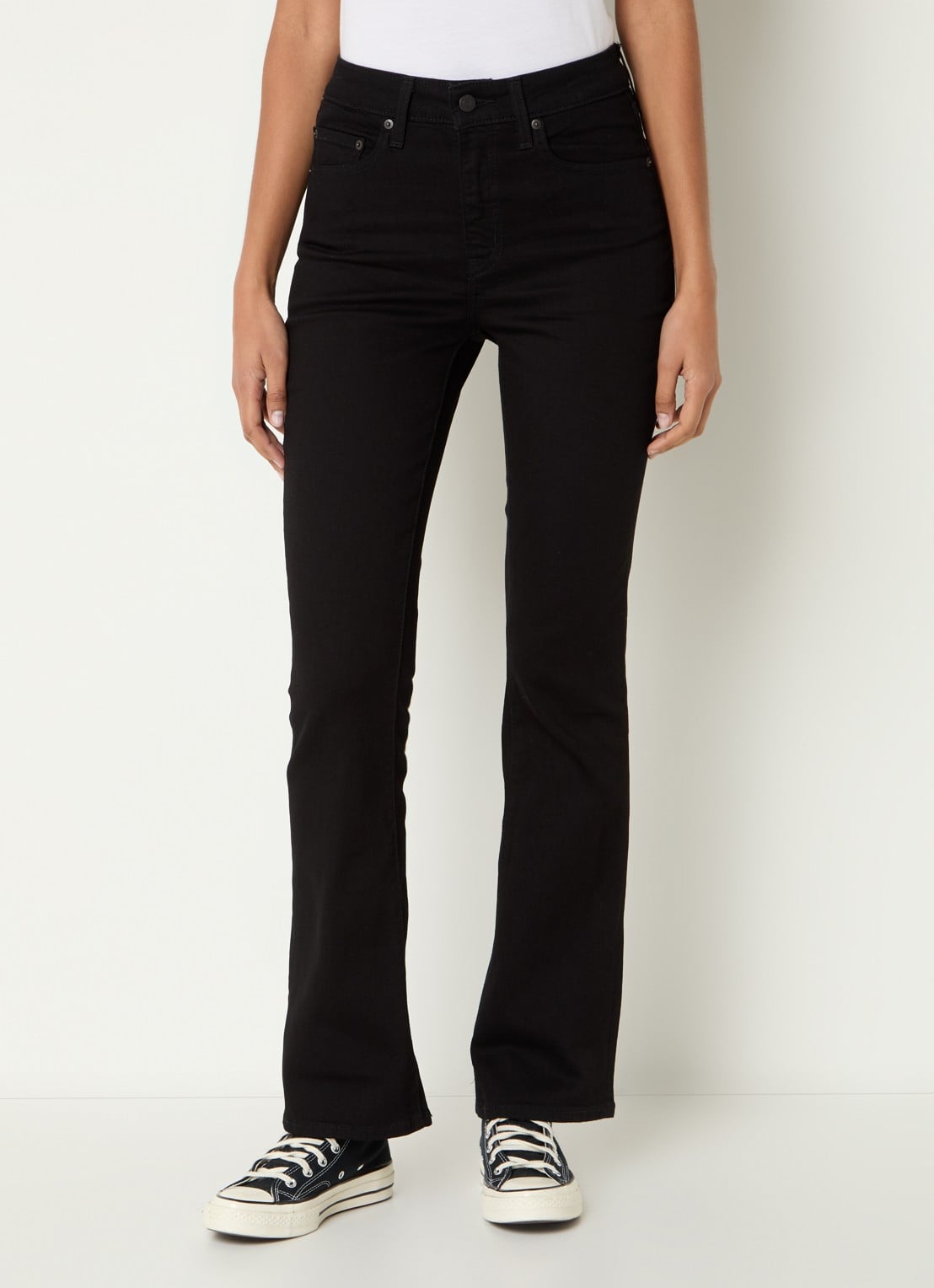 Levi's 725 high waist bootcut jeans met gekleurde wassing - detail 2 zwart