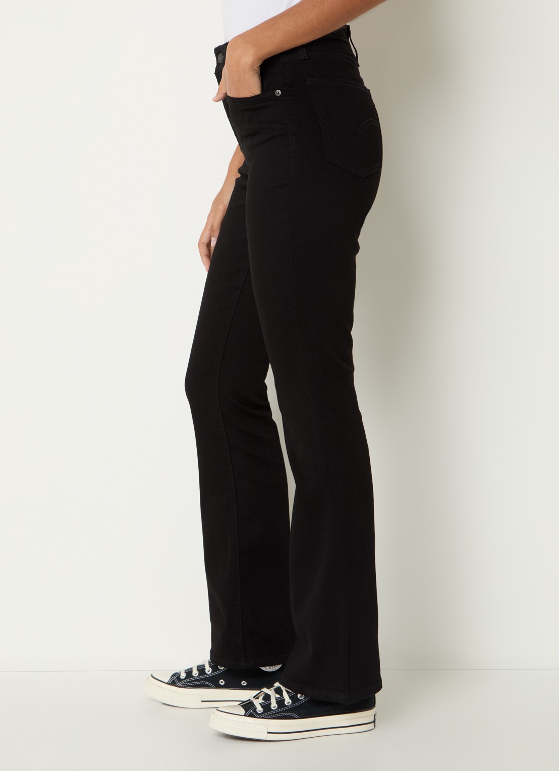 Levi's 725 high waist bootcut jeans met gekleurde wassing - detail 3 zwart