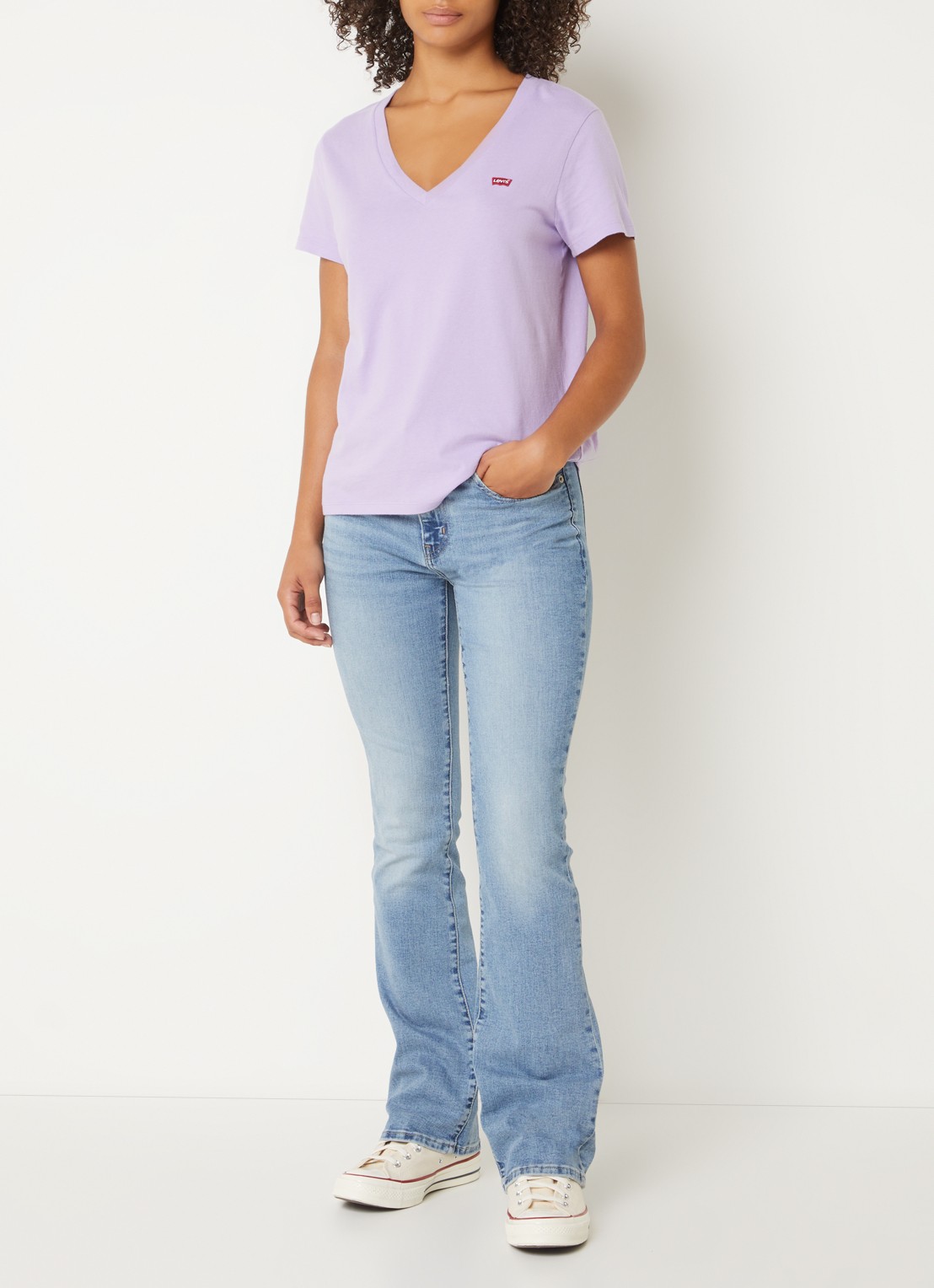Levi's 725 high waist bootcut jeans met medium wassing - voorkant 5 indigo