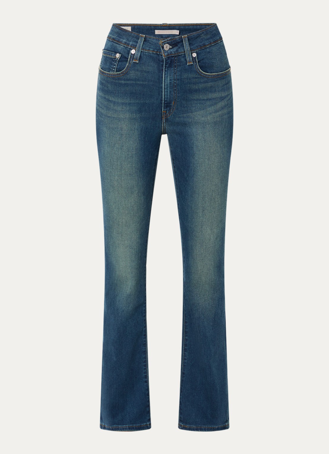 Levi's 725 high waist flared fit jeans met medium wassing - voorkant indigo