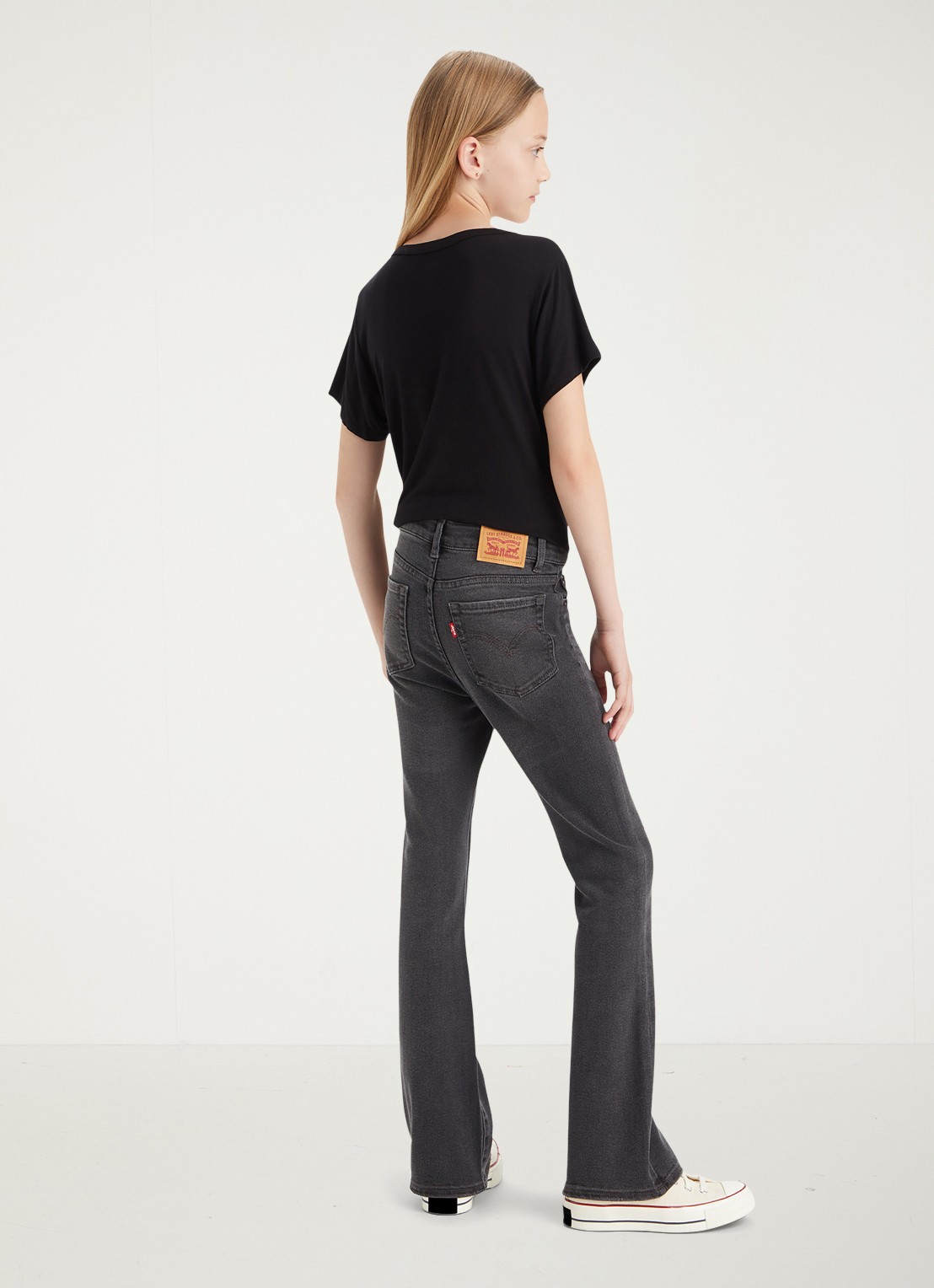 Levi's 726 high rise flared jeans met stretch - achterkant 5 zwart
