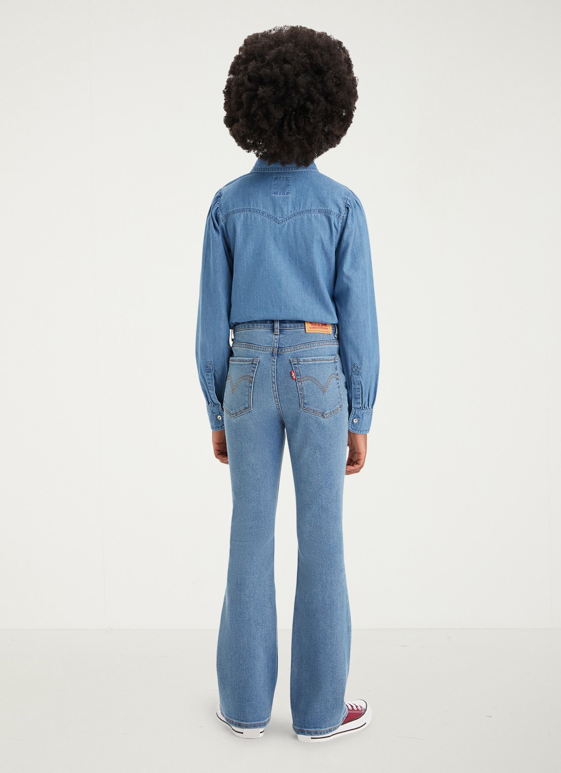 Levi's 726 high rise flared jeans met stretch - achterkant 2 indigo