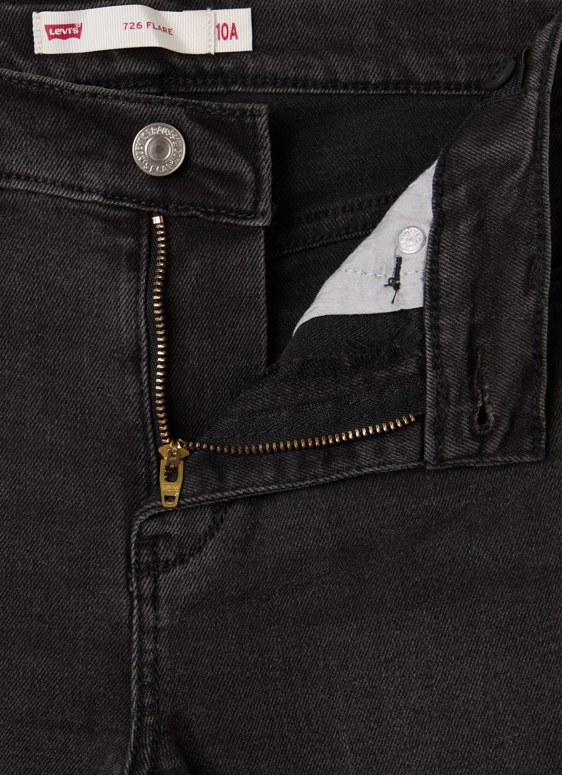 Levi's 726 high waist flared jeans met gekleurde wassing - detail zwart