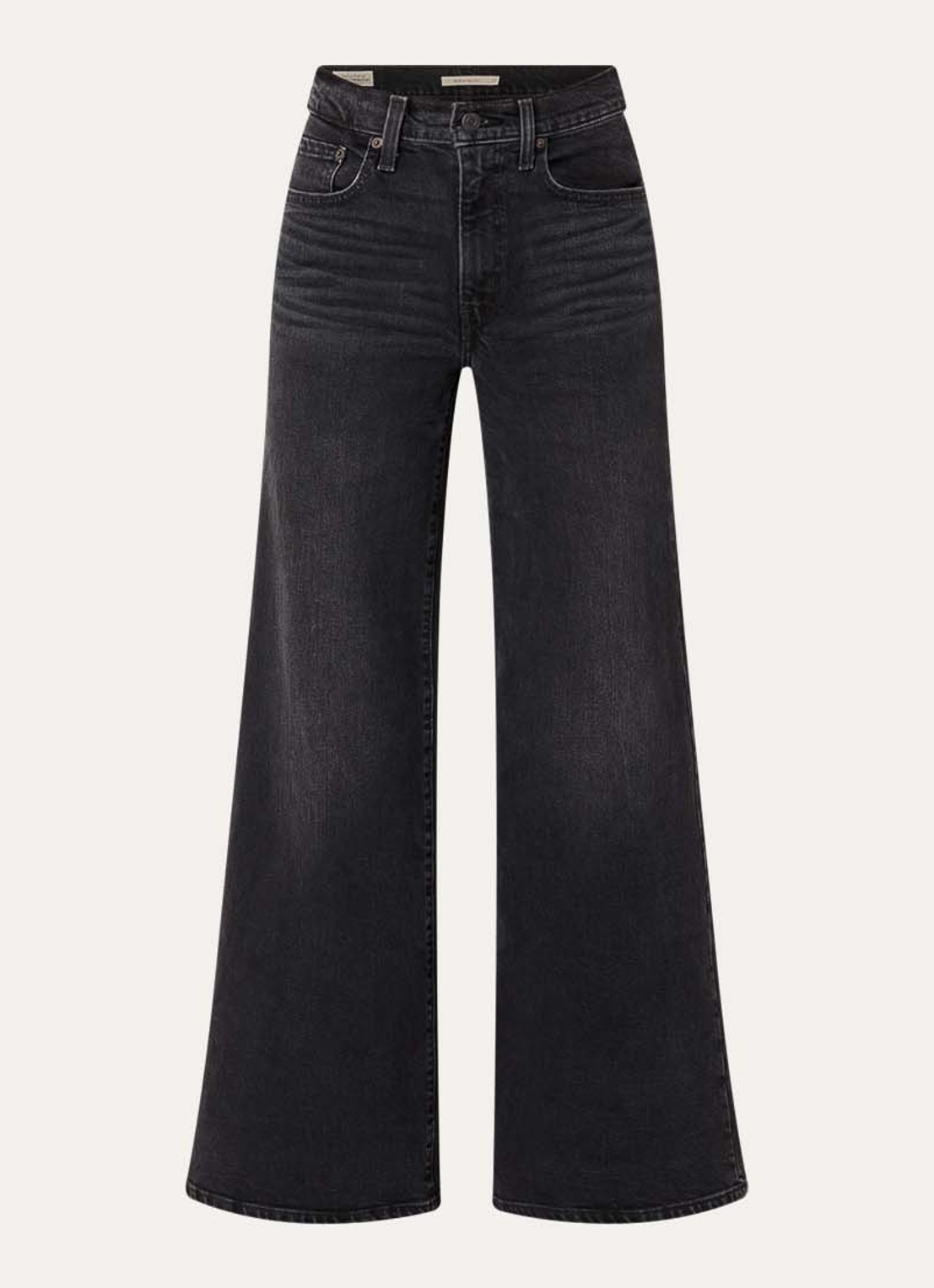 Levi's 728 high waist wide leg jeans met gekleurde wassing - voorkant zwart