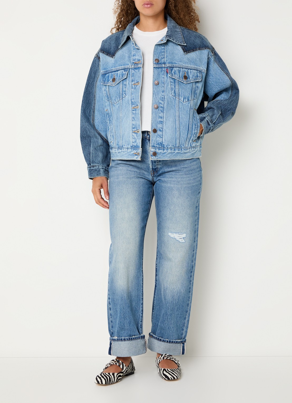 Levi's 90s Western spijkerjas met steekzakken - voorkant 2 indigo