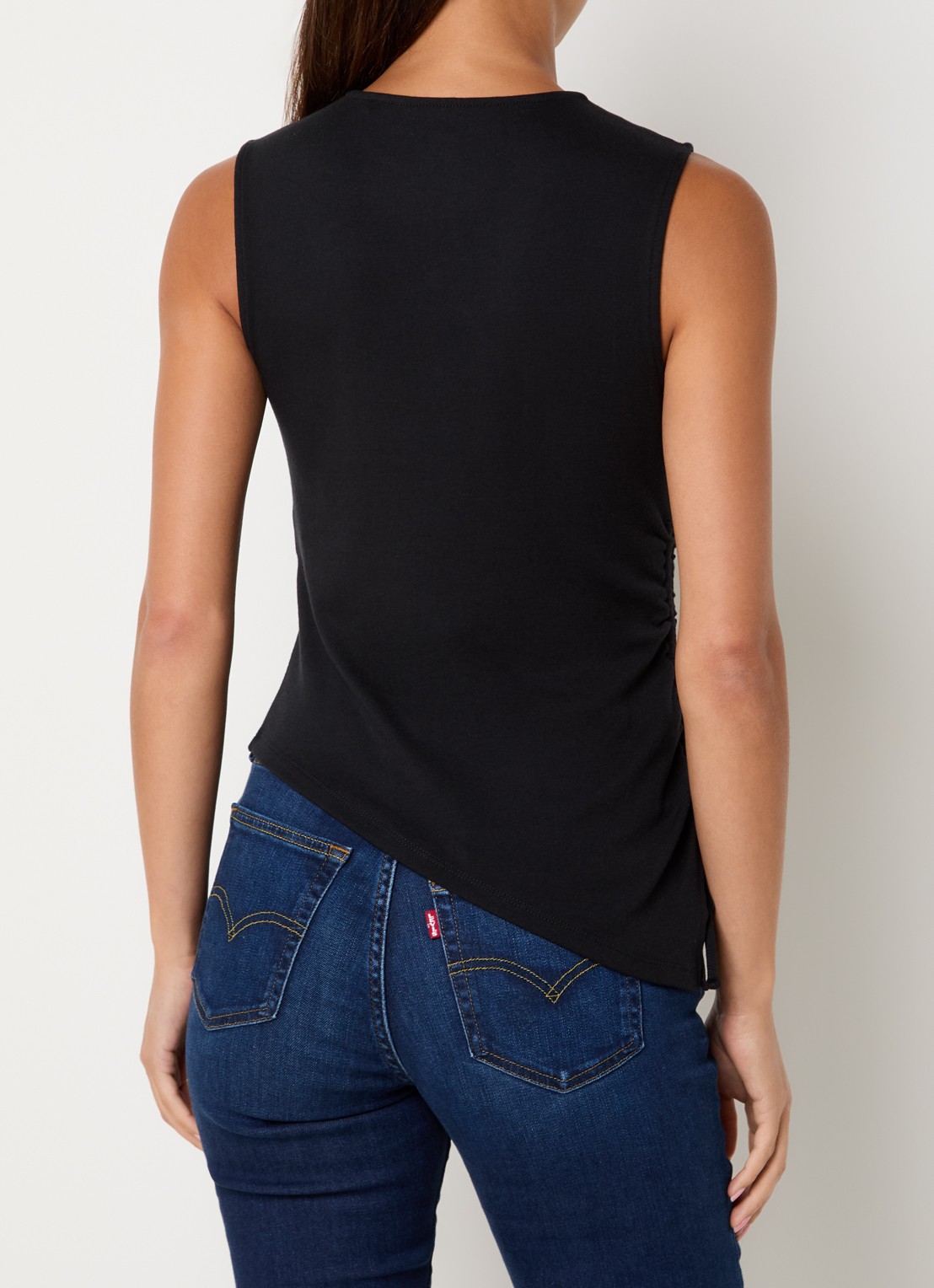 Levi's Alila asymmetrische top met gestrikt detail - achterkant zwart