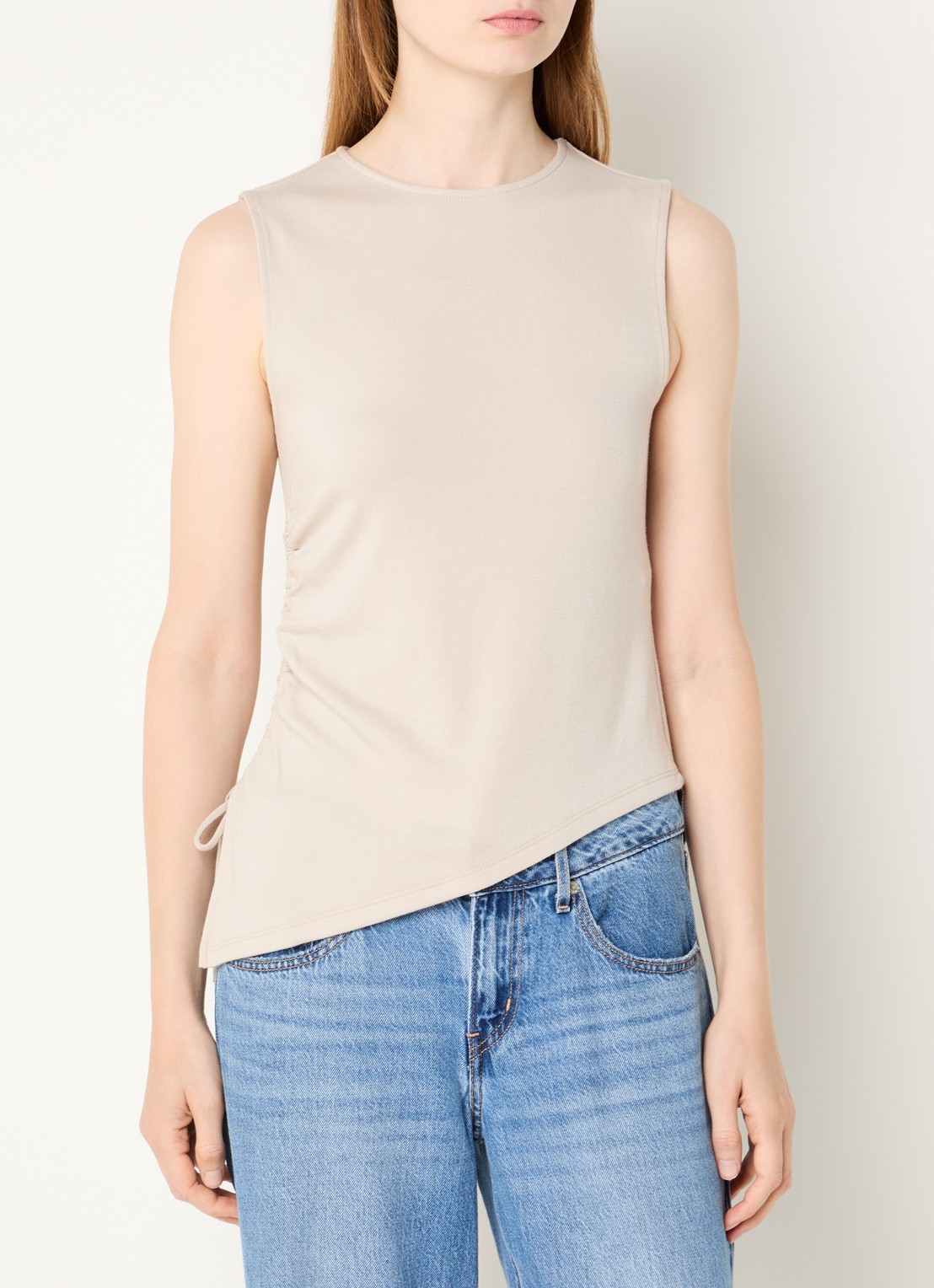 Levi's Alila asymmetrische top met gestrikt detail - detail beige