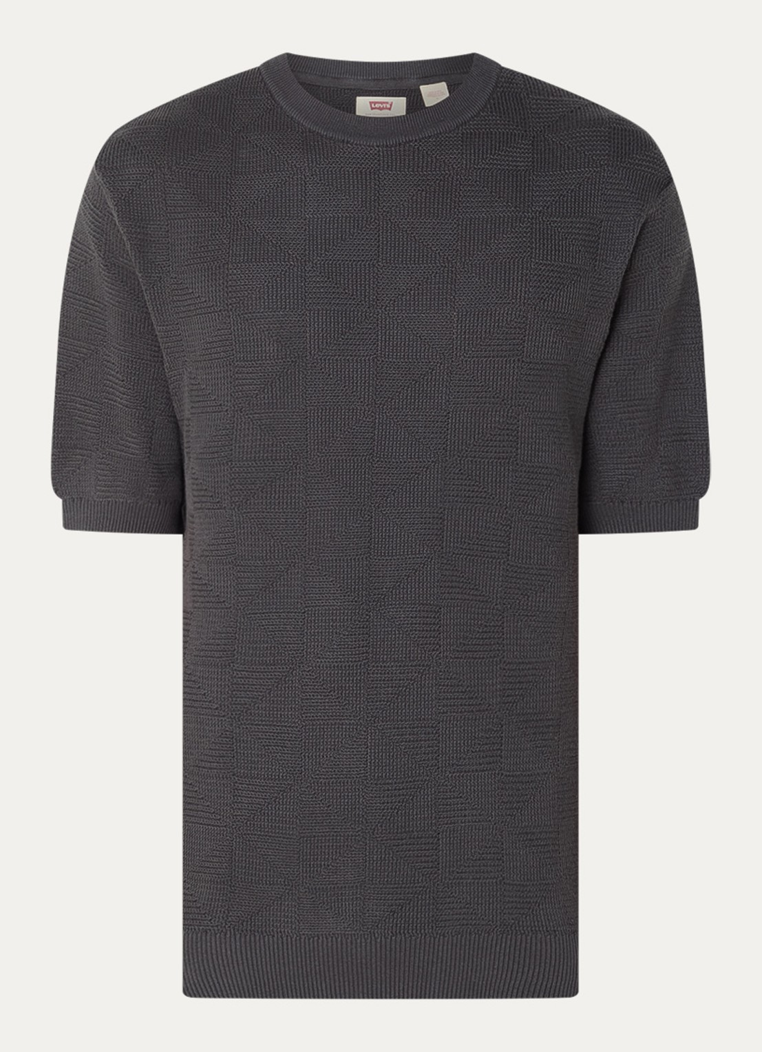 Levi's Ani grofgebreide pullover met ingebreid patroon - voorkant 3 antraciet