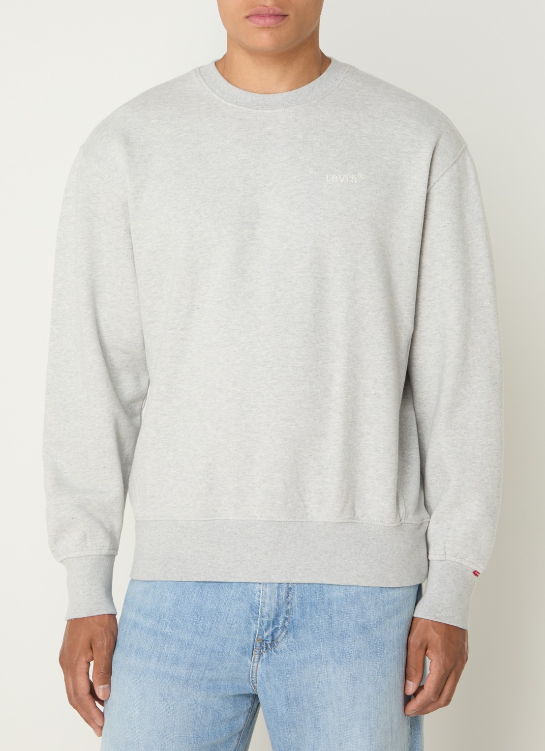 Levi's Authentic sweater met logoborduring - detail 3 lichtgrijs