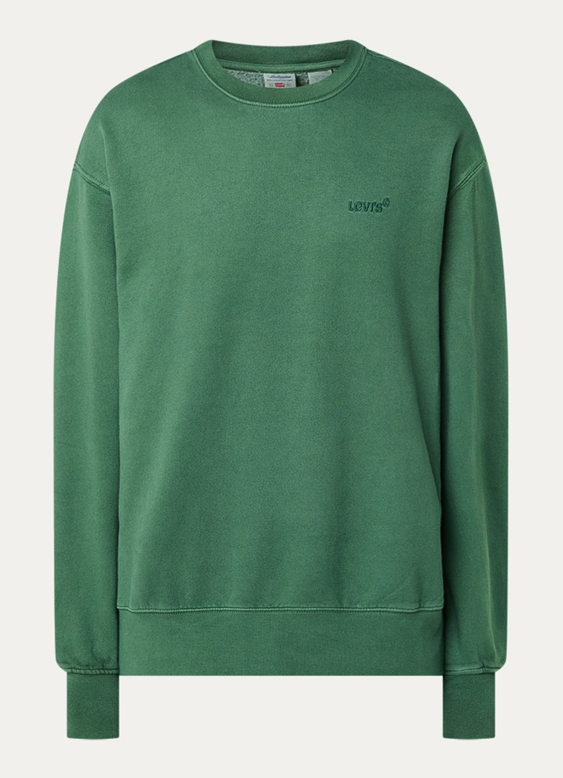 Levi's Authentic sweater met logoborduring - voorkant groen