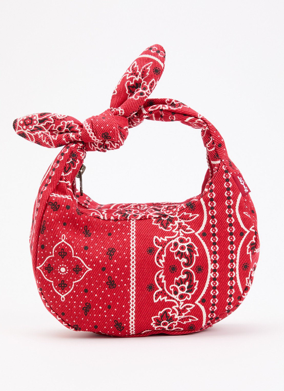 Levi's Baby Brooklyn handtas van denim met paisley dessin - voorkant 5 rood