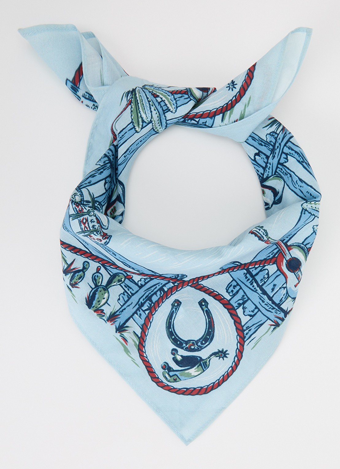 Levi's Bandana met print 50 x 50 cm - voorkant 2 lichtblauw
