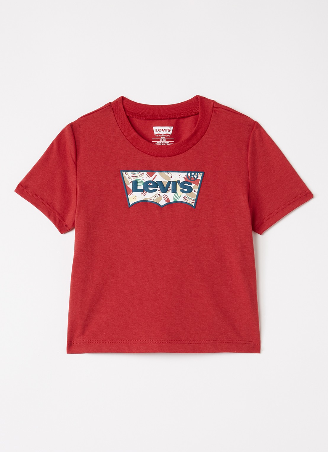 Levi's Barbecue Batwing T-shirt met logoprint - voorkant rood