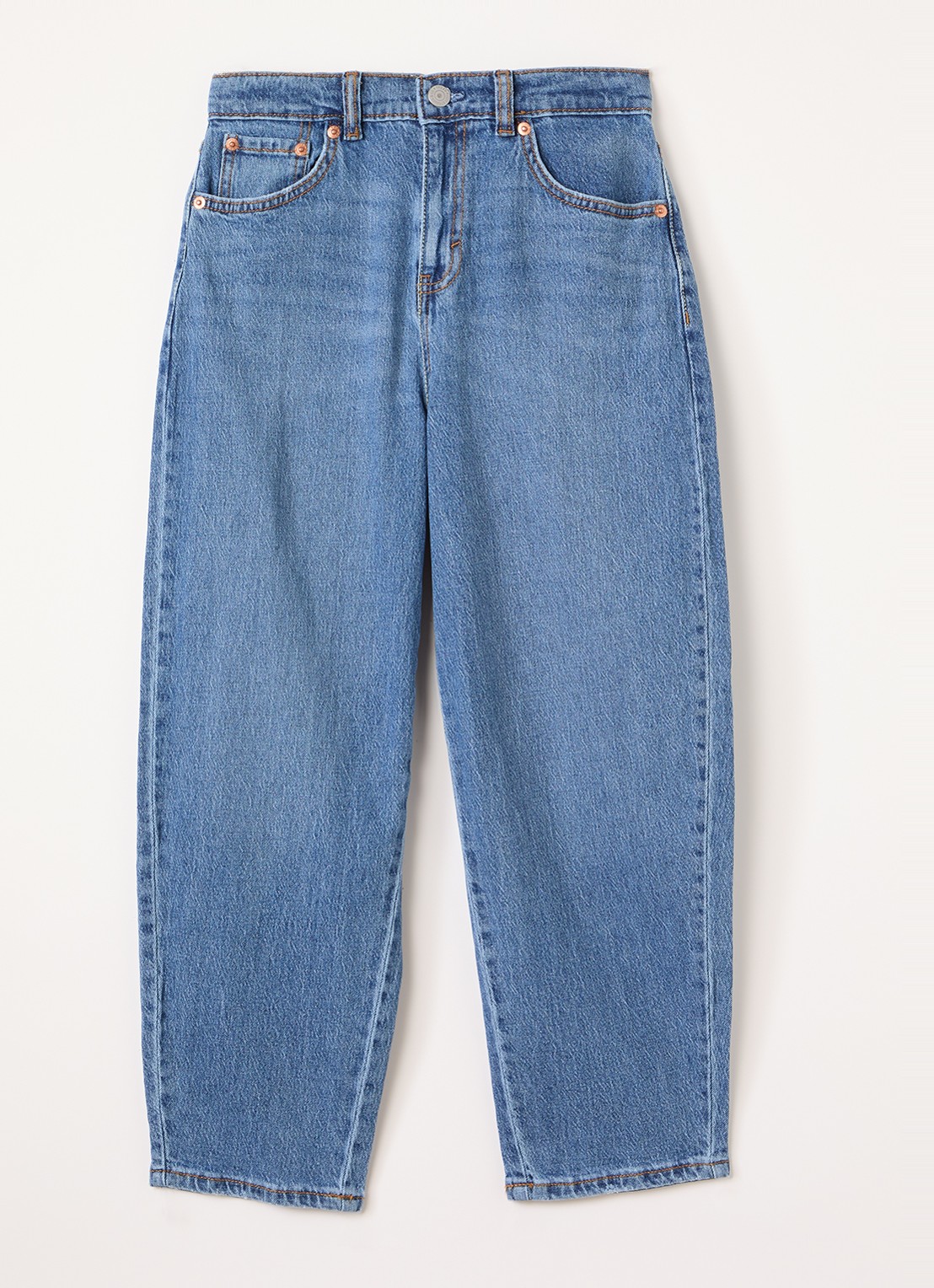 Levi's Barrel loose fit jeans met medium wassing - voorkant 2 indigo