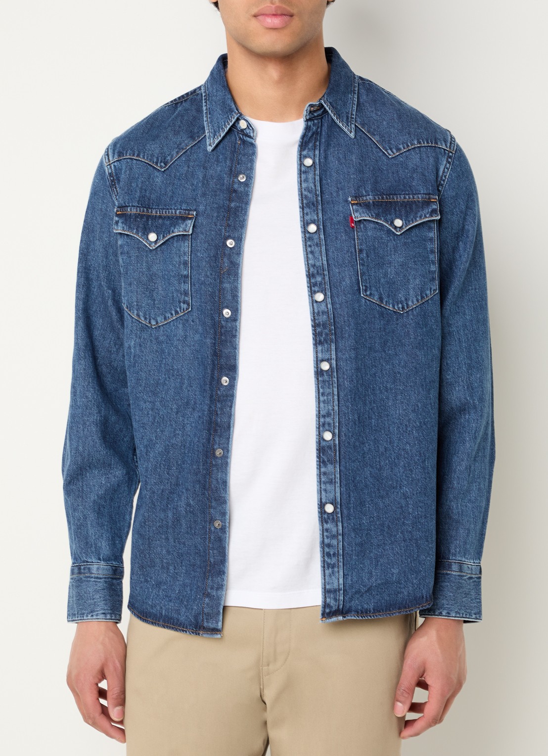 Levi's Barstow regular fit overhemd met borstzakken - detail indigo