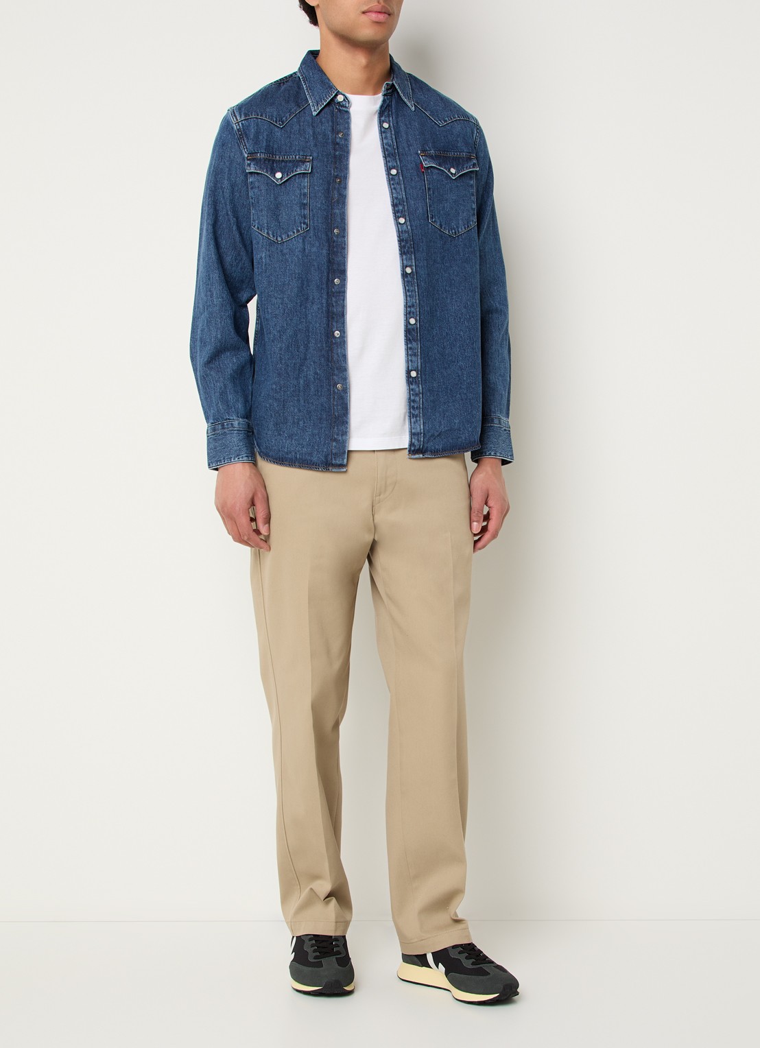 Levi's Barstow regular fit overhemd met borstzakken - voorkant 3 indigo