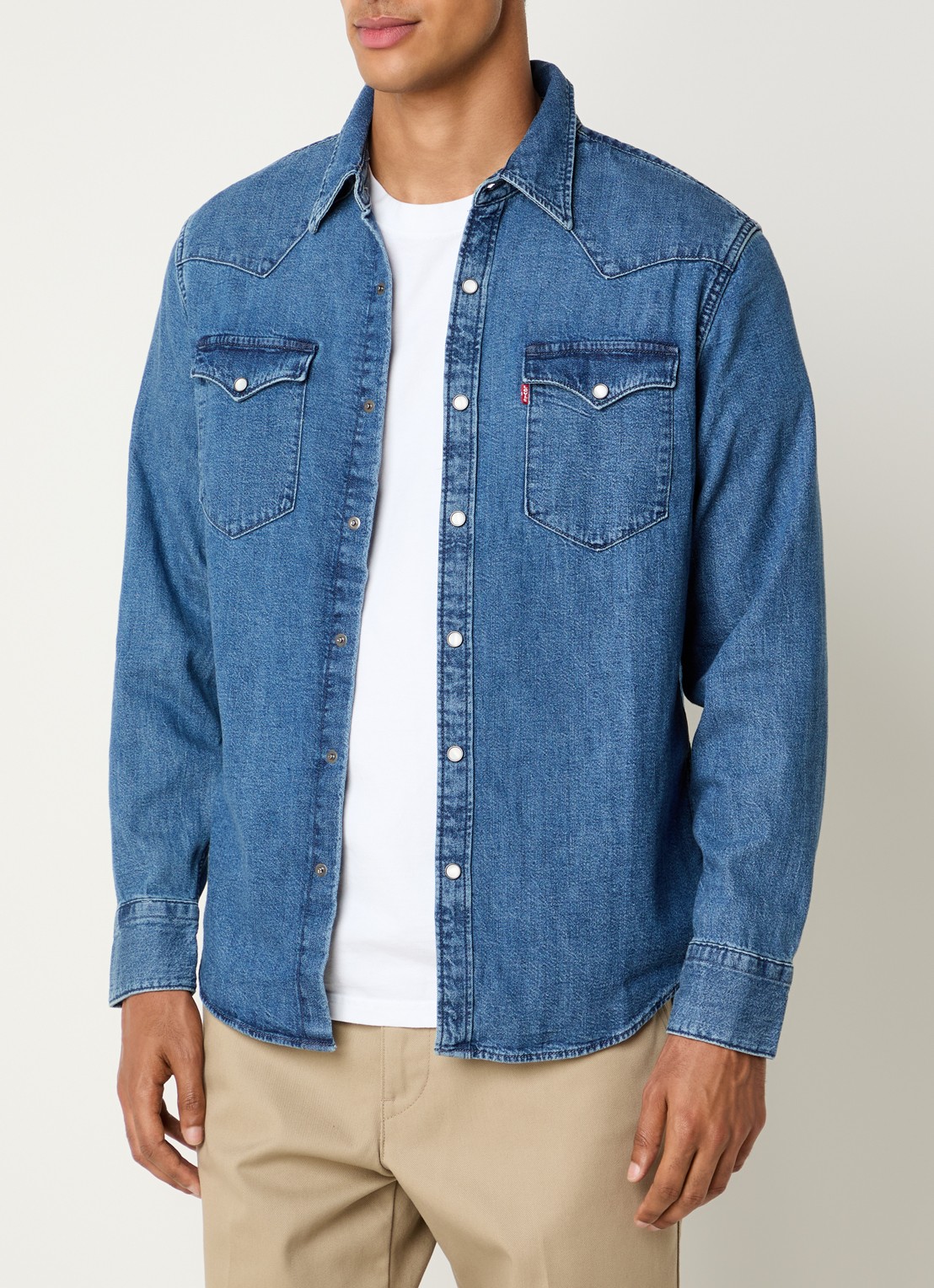 Levi's Barstow regular fit overshirt van denim met borstzakken - detail 3 indigo