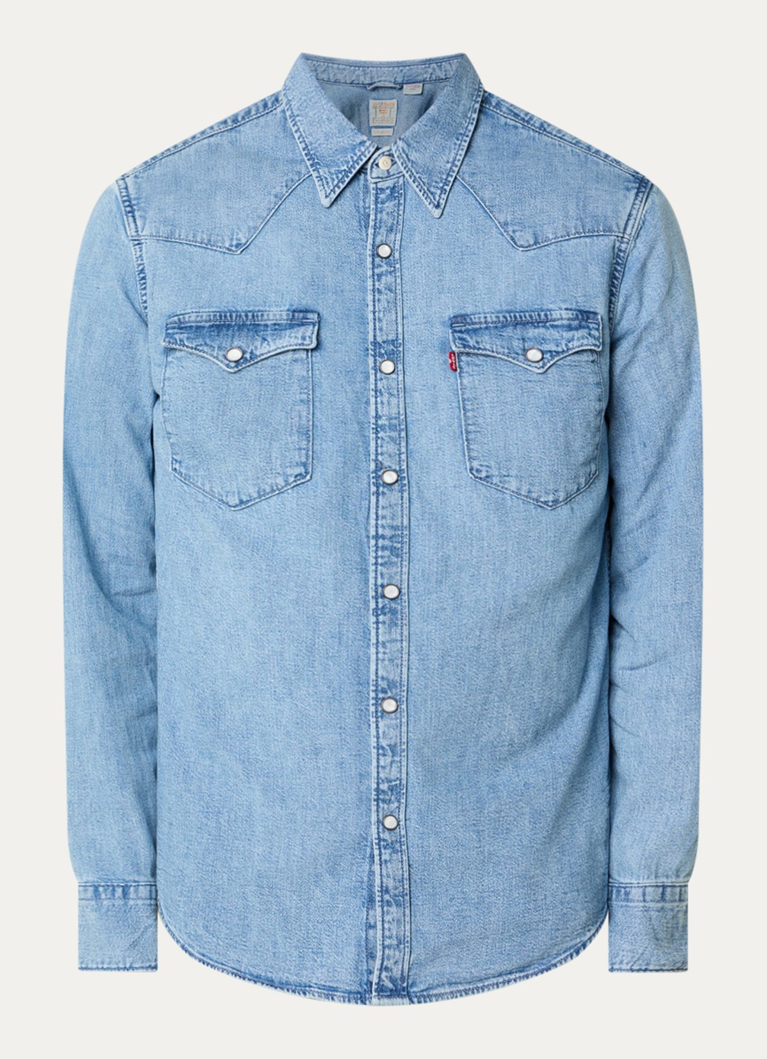 Levi's Barstow regular fit overshirt van denim met borstzakken - voorkant indigo