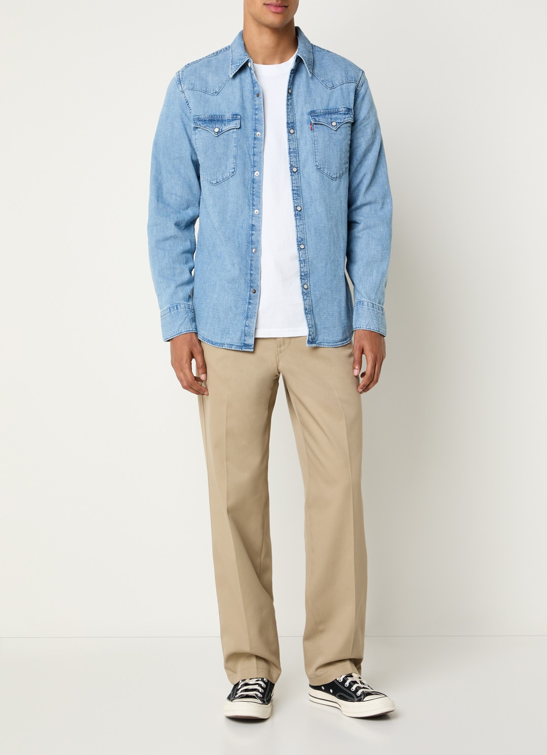 Levi's Barstow regular fit overshirt van denim met borstzakken - voorkant 2 indigo