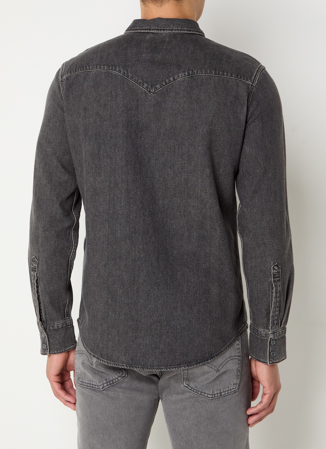 Levi's Barstow spijkerjas met borstzakken  - achterkant 4 donkergrijs