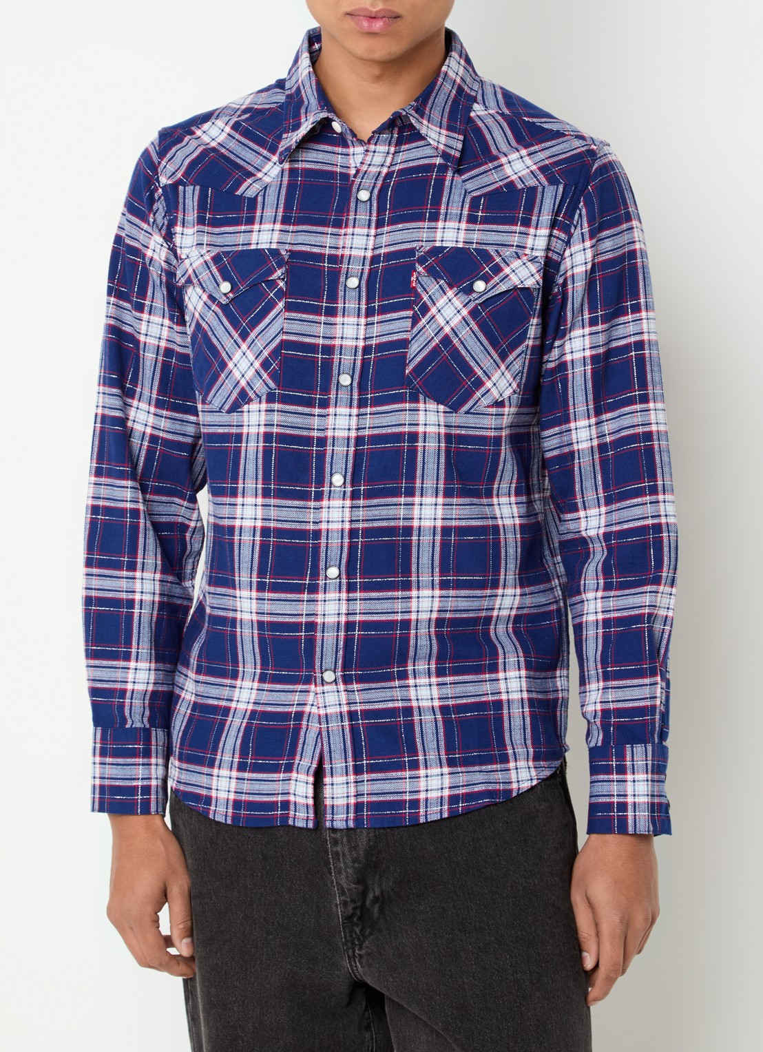 Levi's Barstow Western regular fit overhemd met ruitdessin - detail 4 donkerblauw