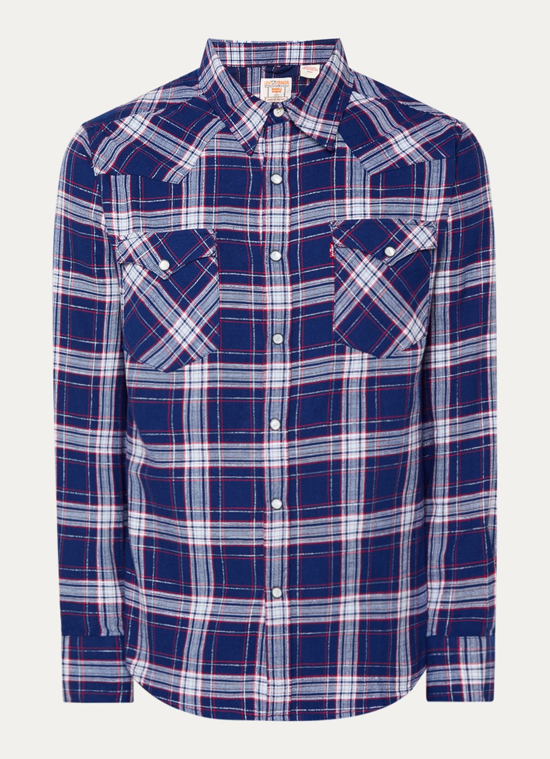 Levi's Barstow Western regular fit overhemd met ruitdessin - voorkant donkerblauw