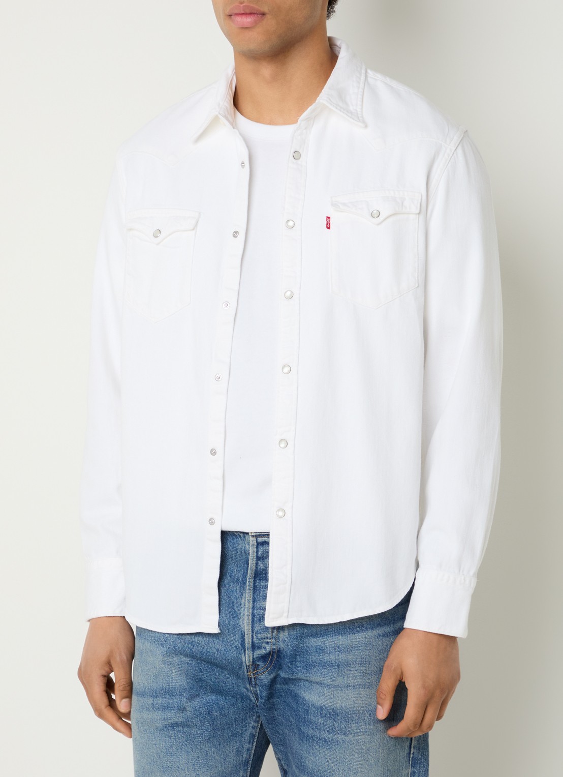 Levi's Barstow Western regular fit overshirt - detail 4 gebroken wit