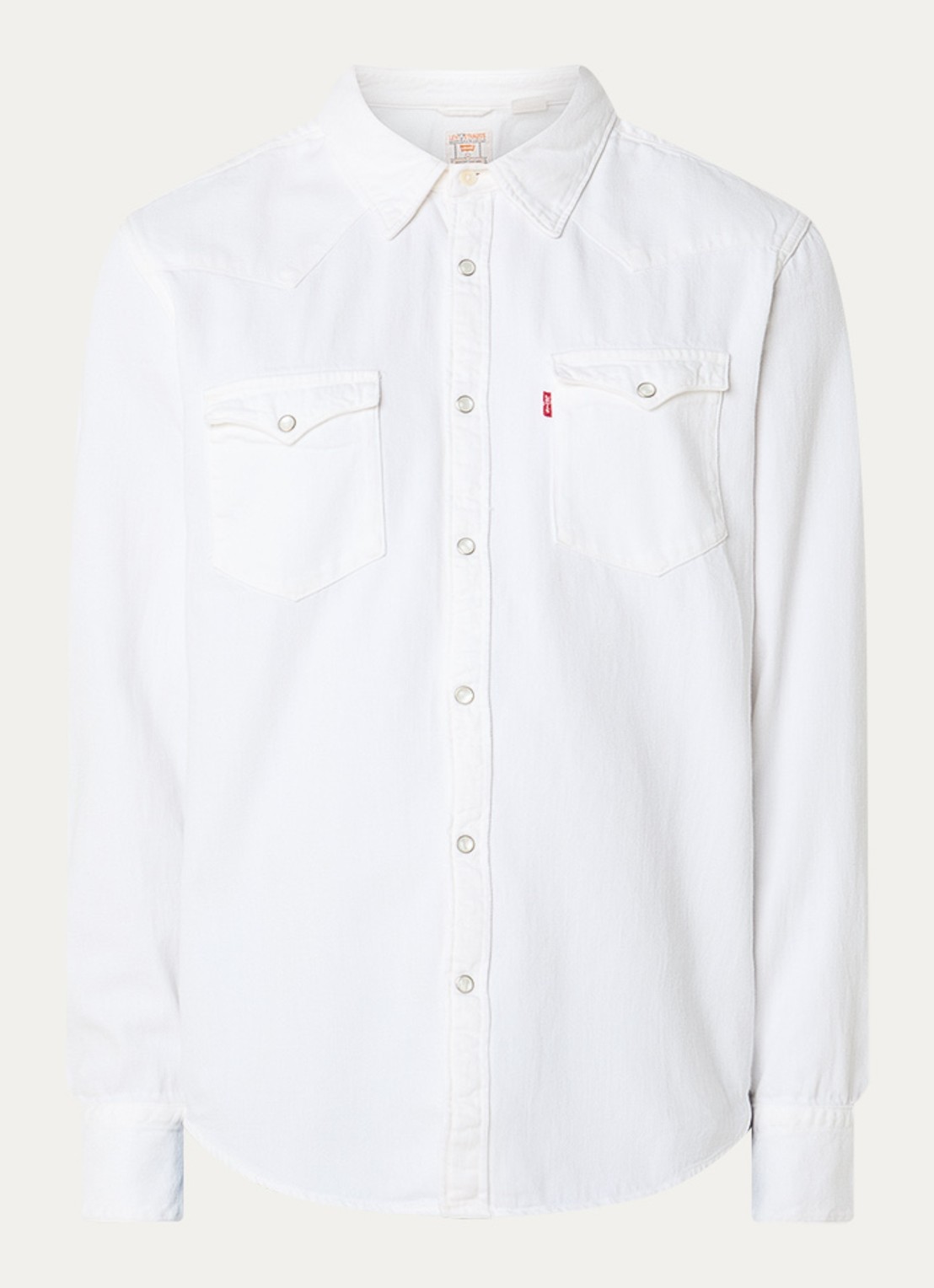 Levi's Barstow Western regular fit overshirt - voorkant 2 gebroken wit