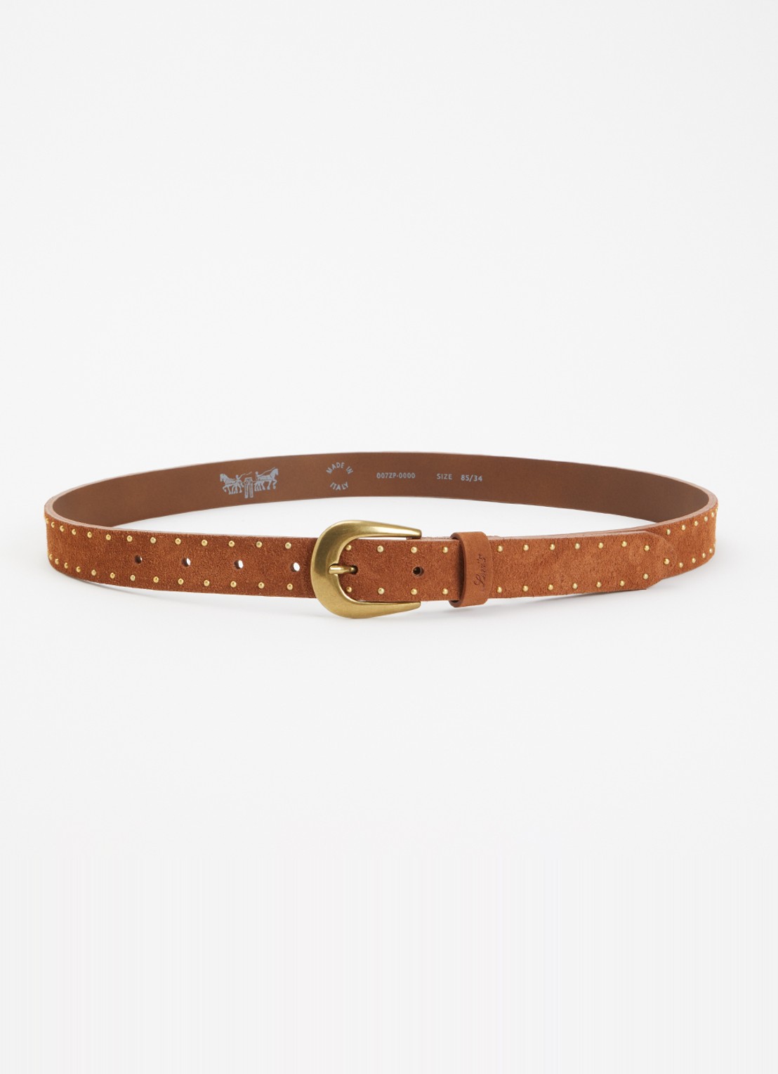 Levi's Bella riem van suède met studs  - voorkant bruin