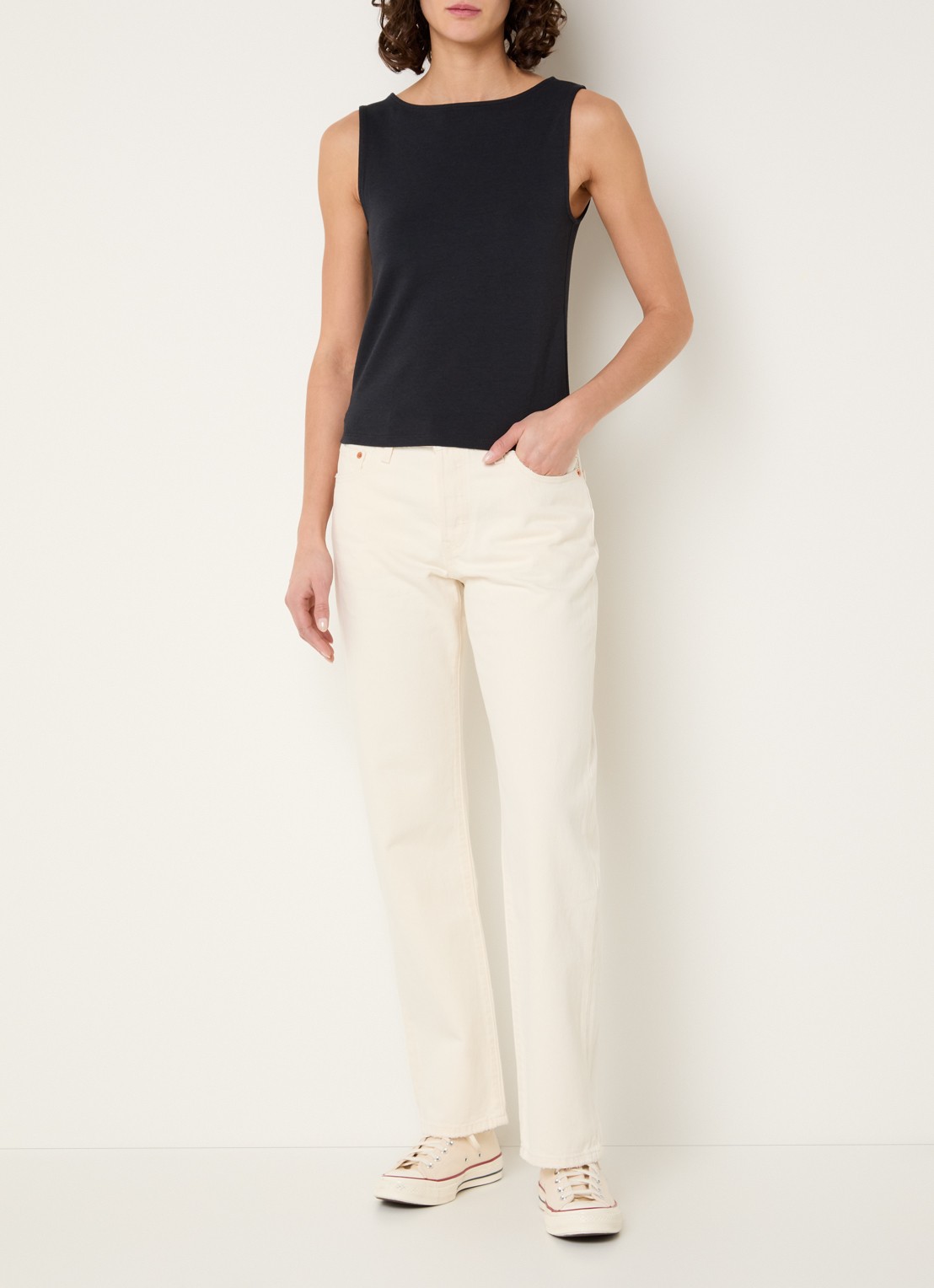 Levi's Blair tanktop met stretch - voorkant 2 zwart