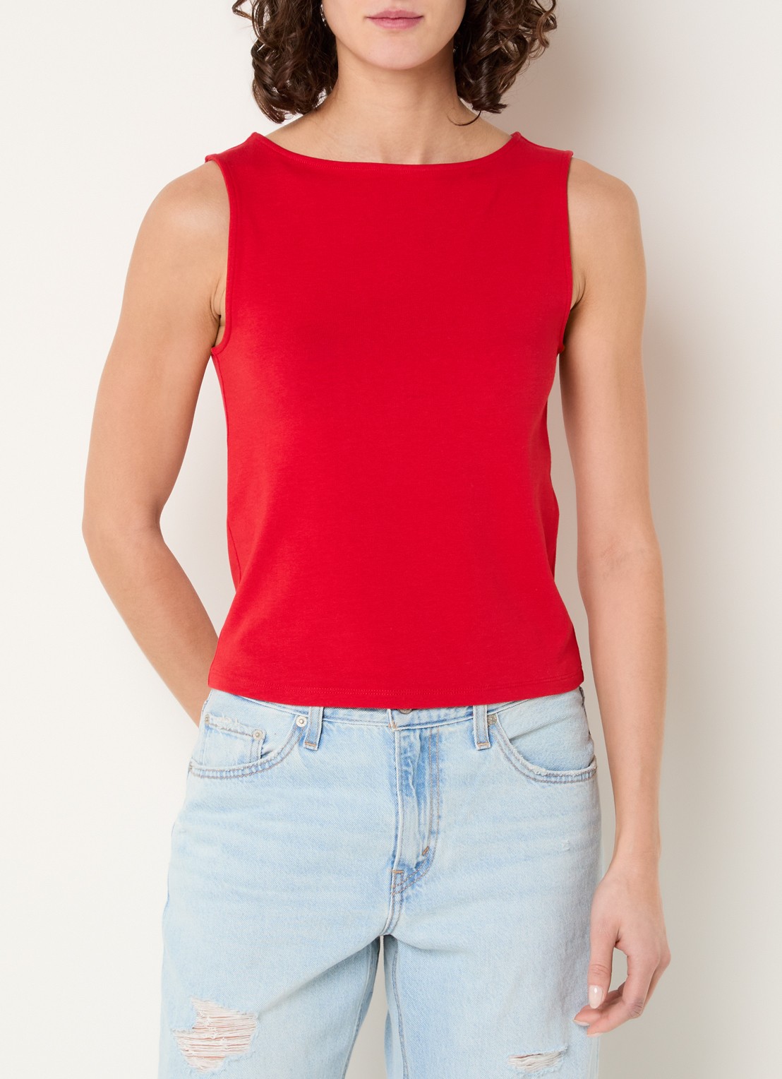 Levi's Blair tanktop met stretch - detail steenrood