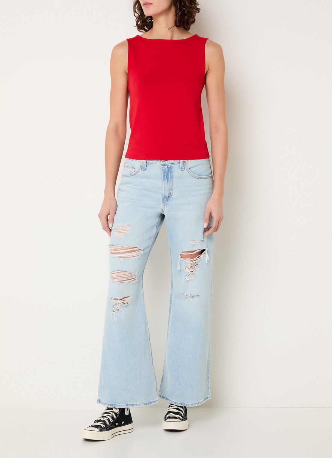 Levi's Blair tanktop met stretch - voorkant 4 steenrood