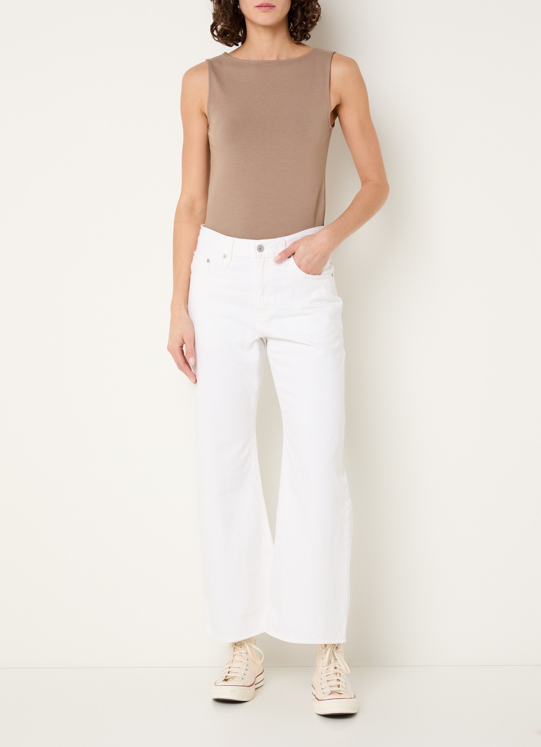 Levi's Blair tanktop met stretch - voorkant 2 zand