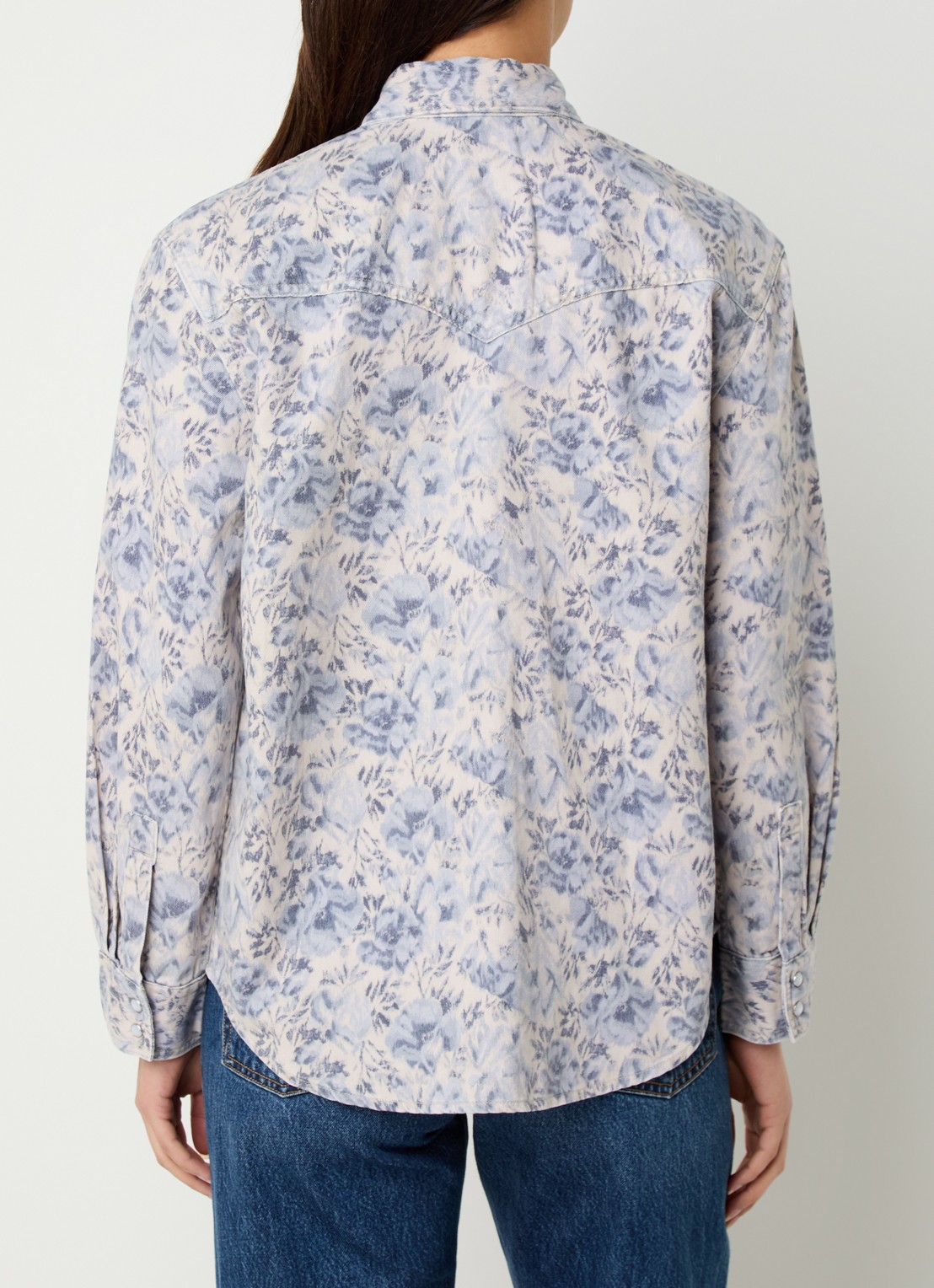 Levi's Blouse  met bloemenprint - achterkant 2 donkerblauw