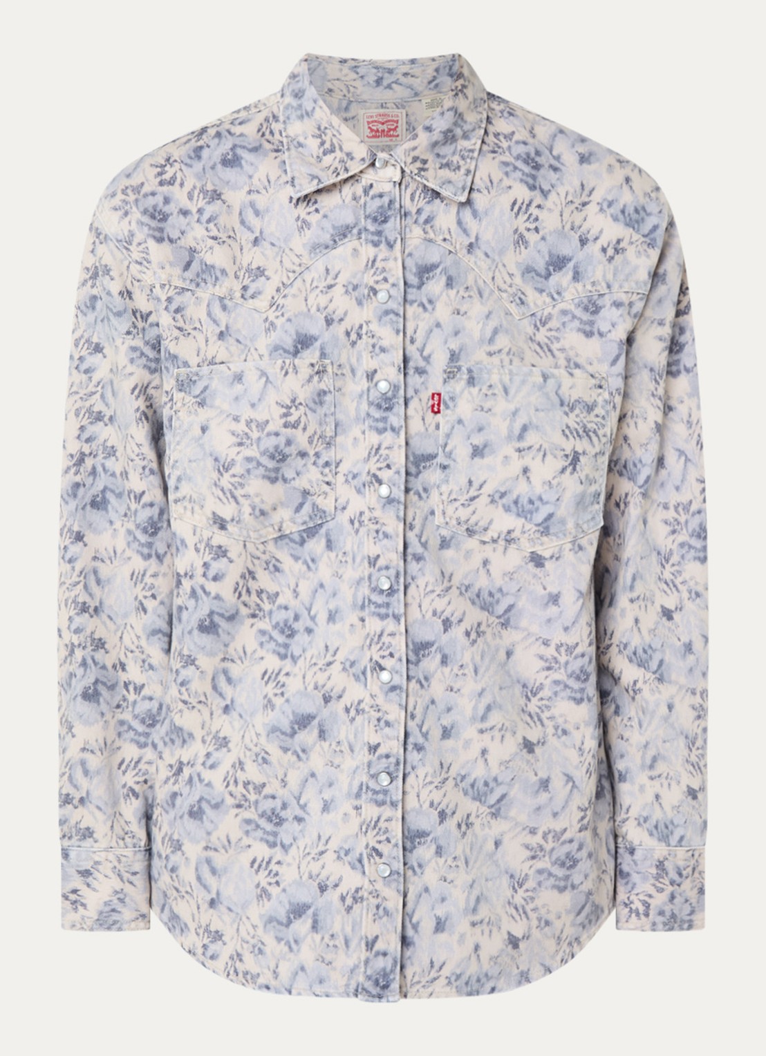 Levi's Blouse  met bloemenprint - voorkant 3 donkerblauw
