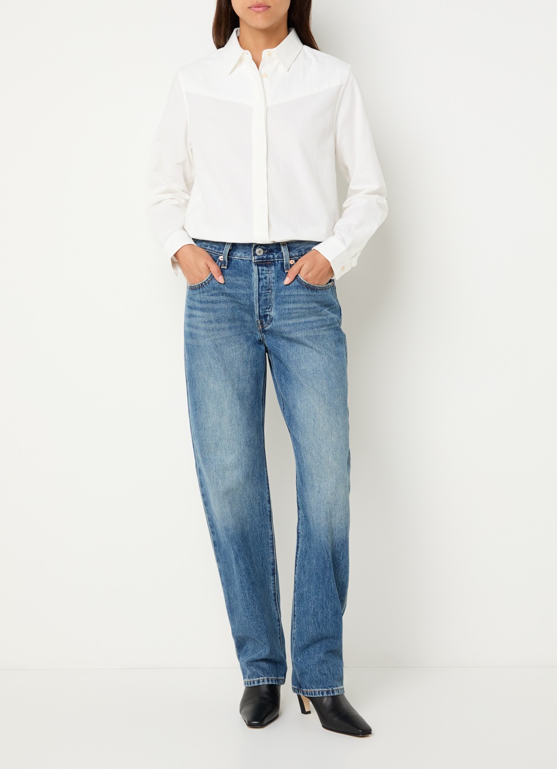 Levi's Blouse met kraag - voorkant 3 gebroken wit