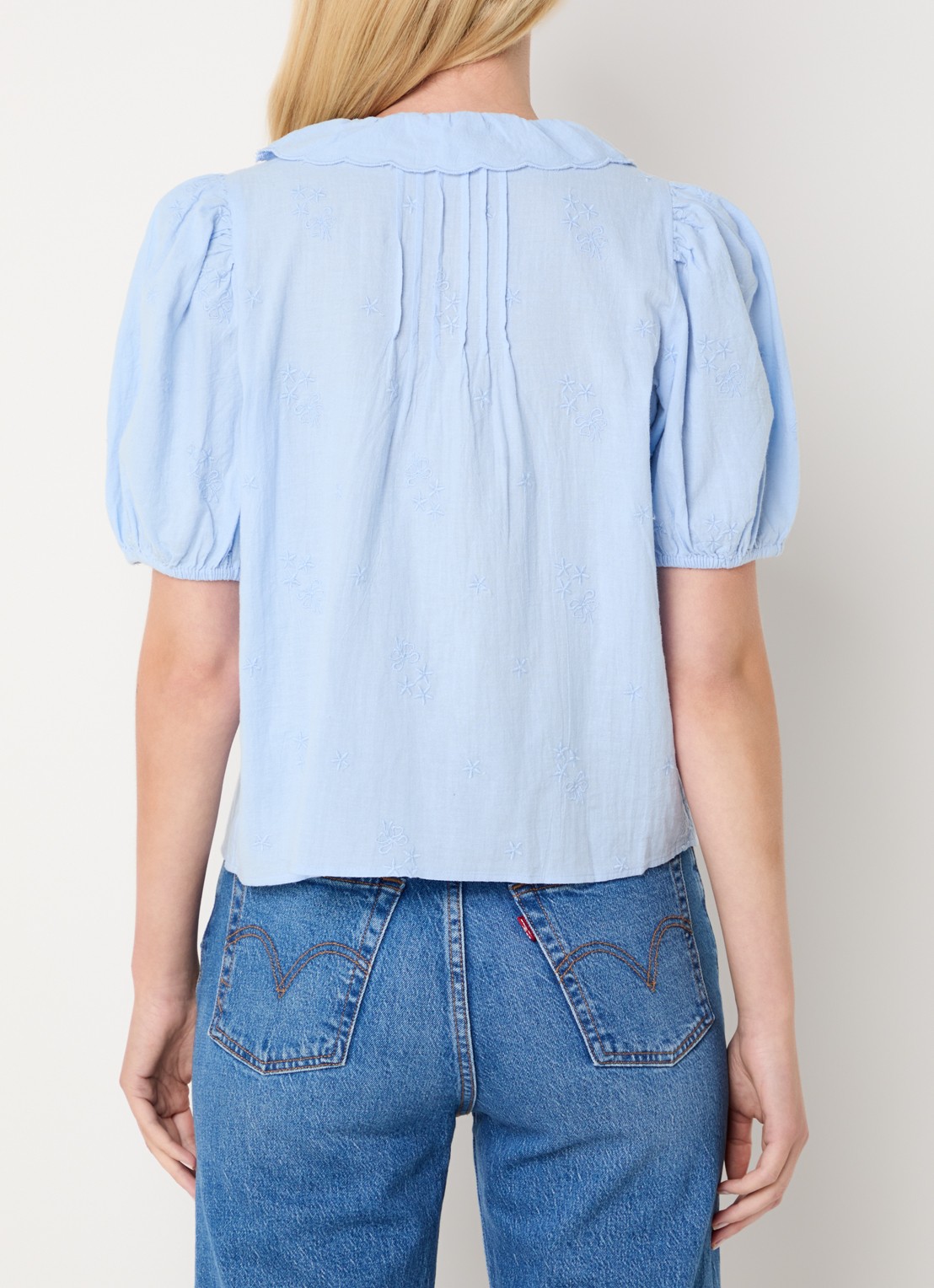 Levi's Blouse met ruches - achterkant blauw