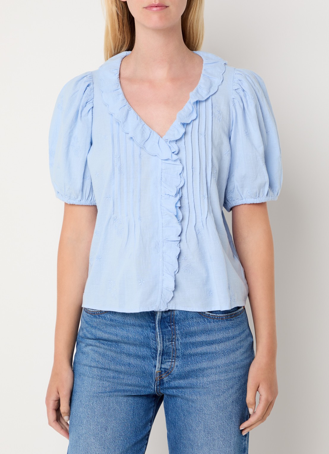 Levi's Blouse met ruches - detail 4 blauw