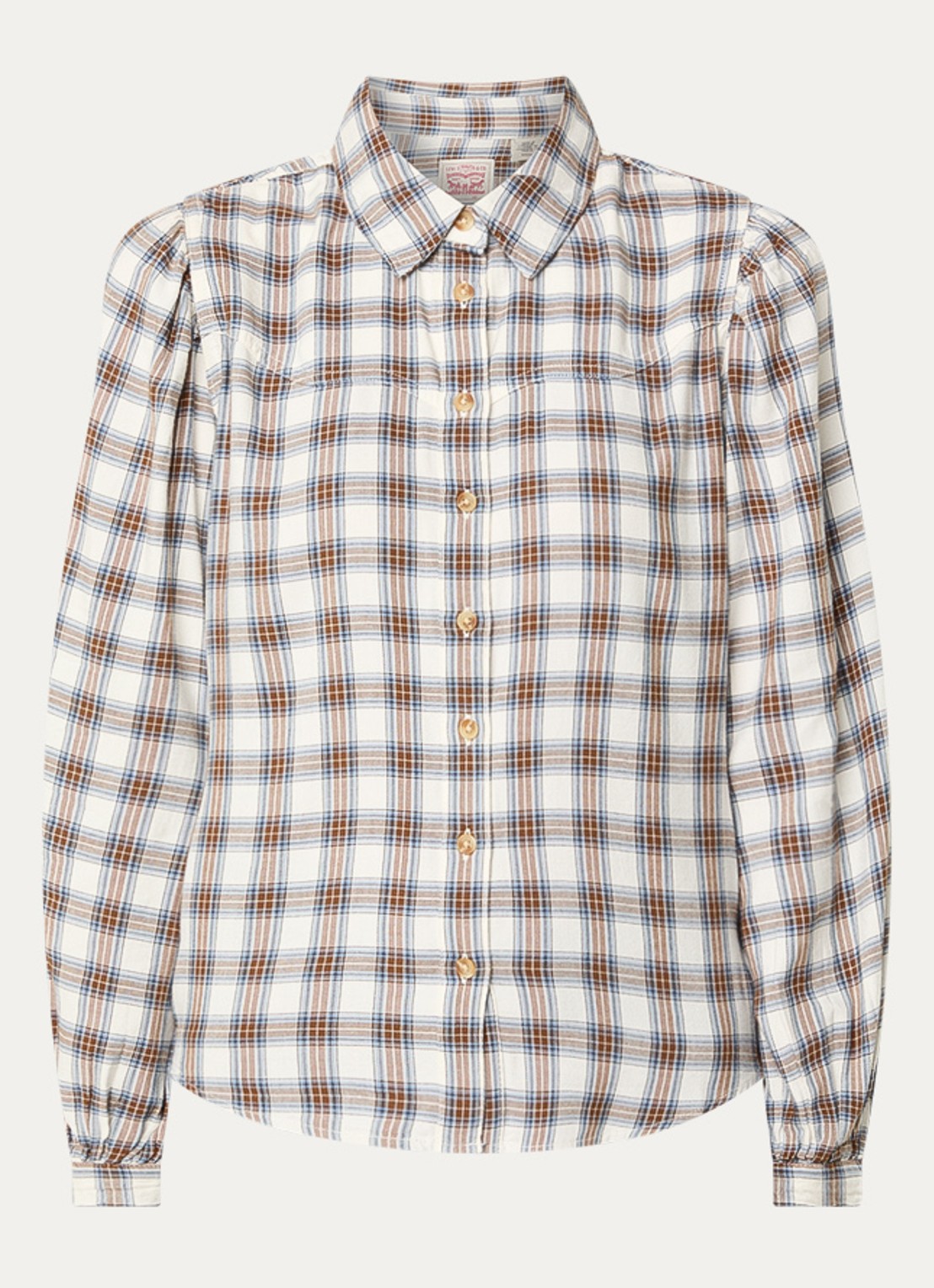Levi's Blouse met ruitdessin - voorkant 2 beige