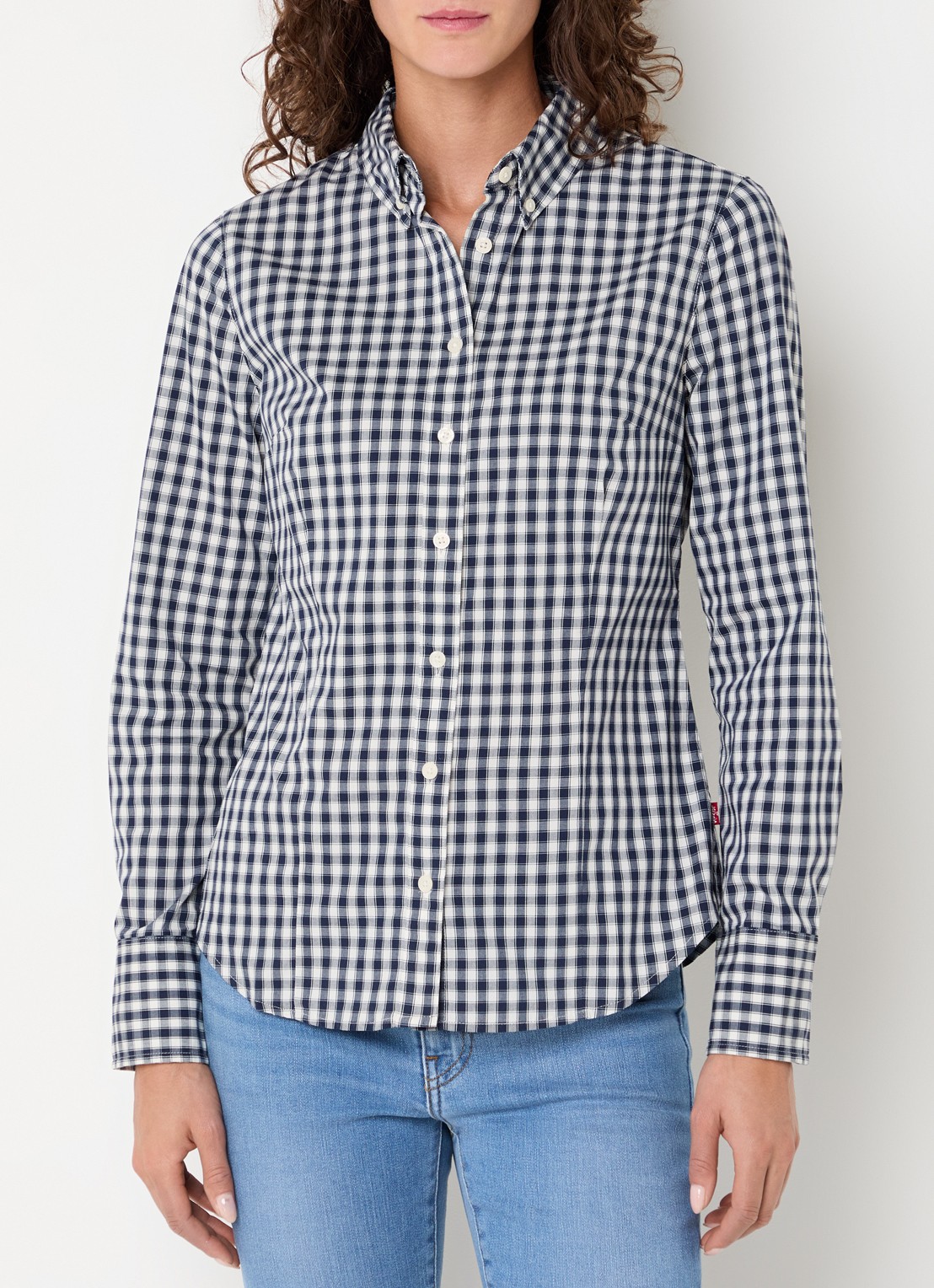 Levi's Blouse met ruitdessin - detail 3 donkerblauw