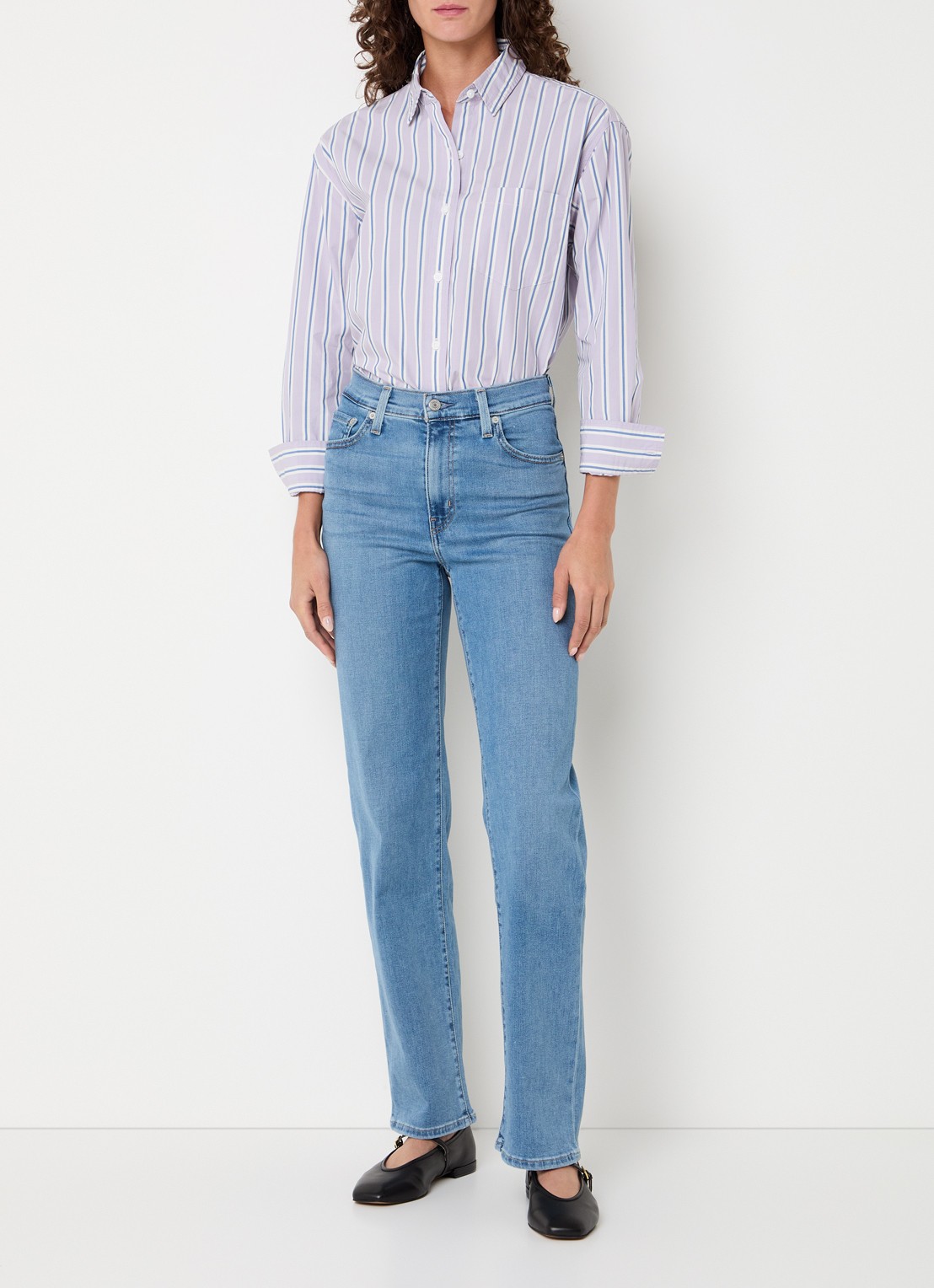 Levi's Blouse met streepprint - voorkant 2 lila