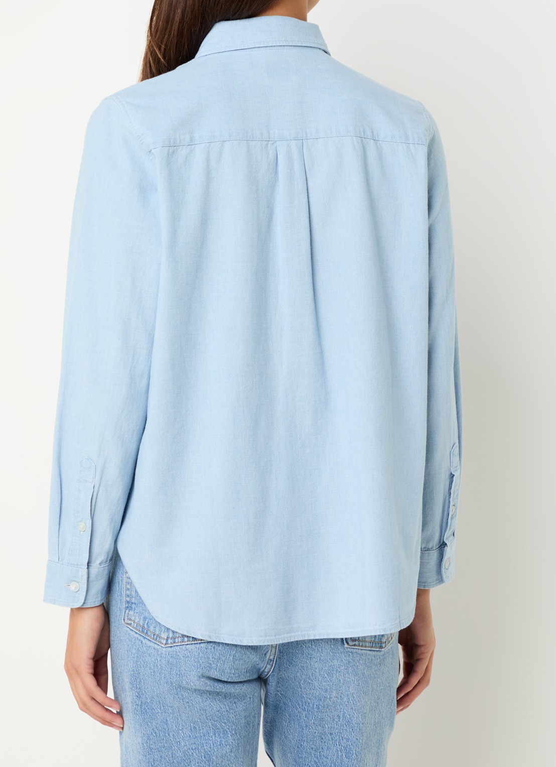 Levi's Blouse van chambray - achterkant lichtblauw
