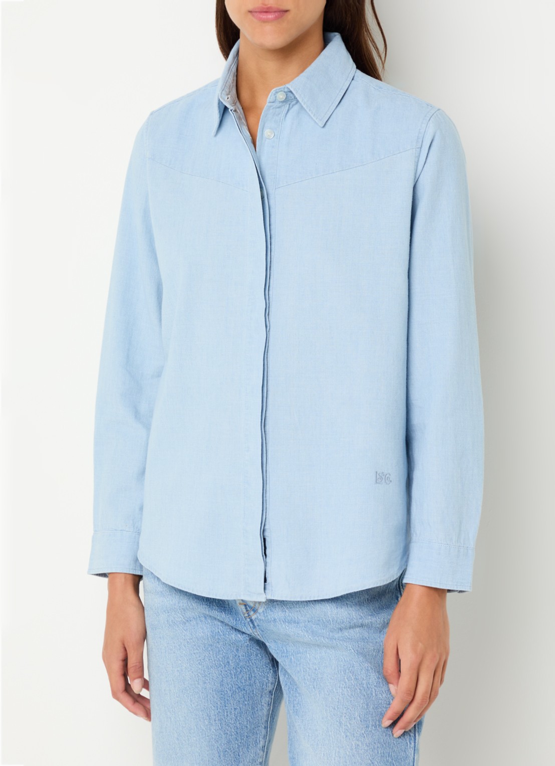 Levi's Blouse van chambray - detail 4 lichtblauw