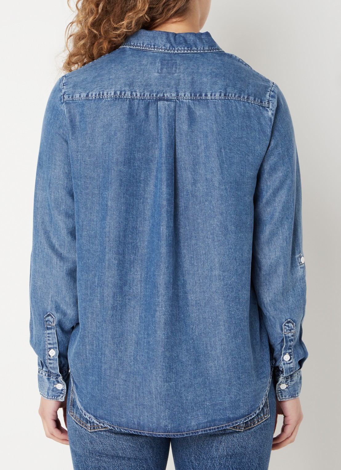 Levi's Blouse van denim met borstzakken - achterkant indigo