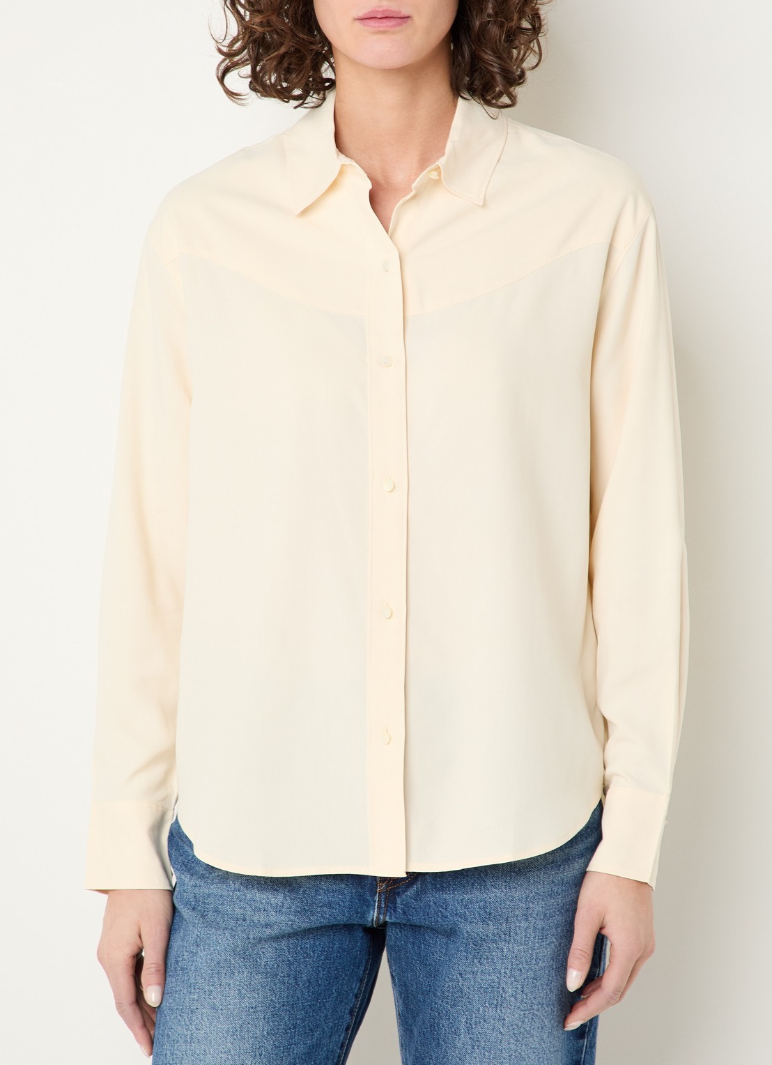 Levi's Blouse van zijde - detail 4 lichtgeel